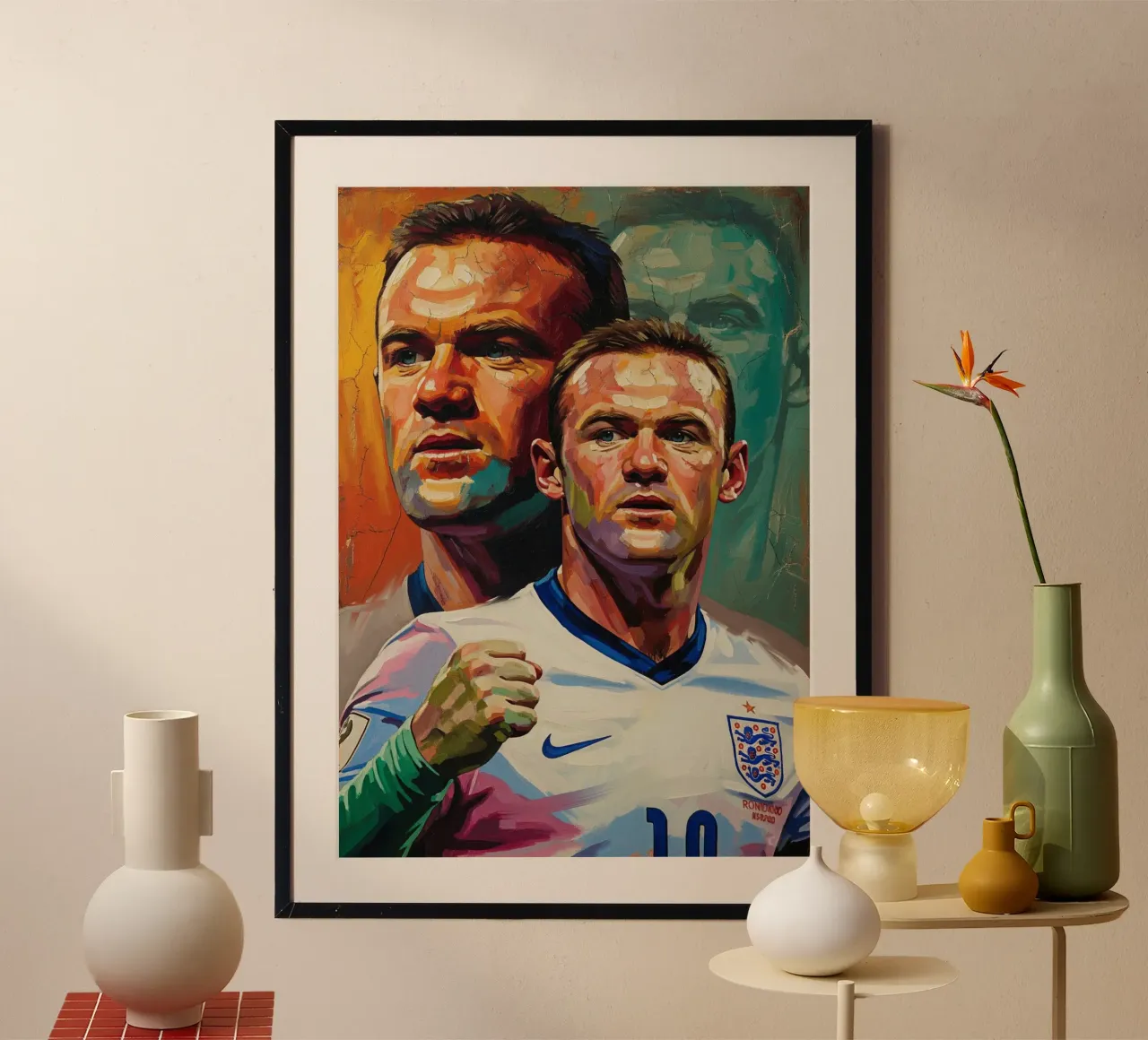 Wayne Rooney abstraktes Kunstgemälde Poster von Lembayung art