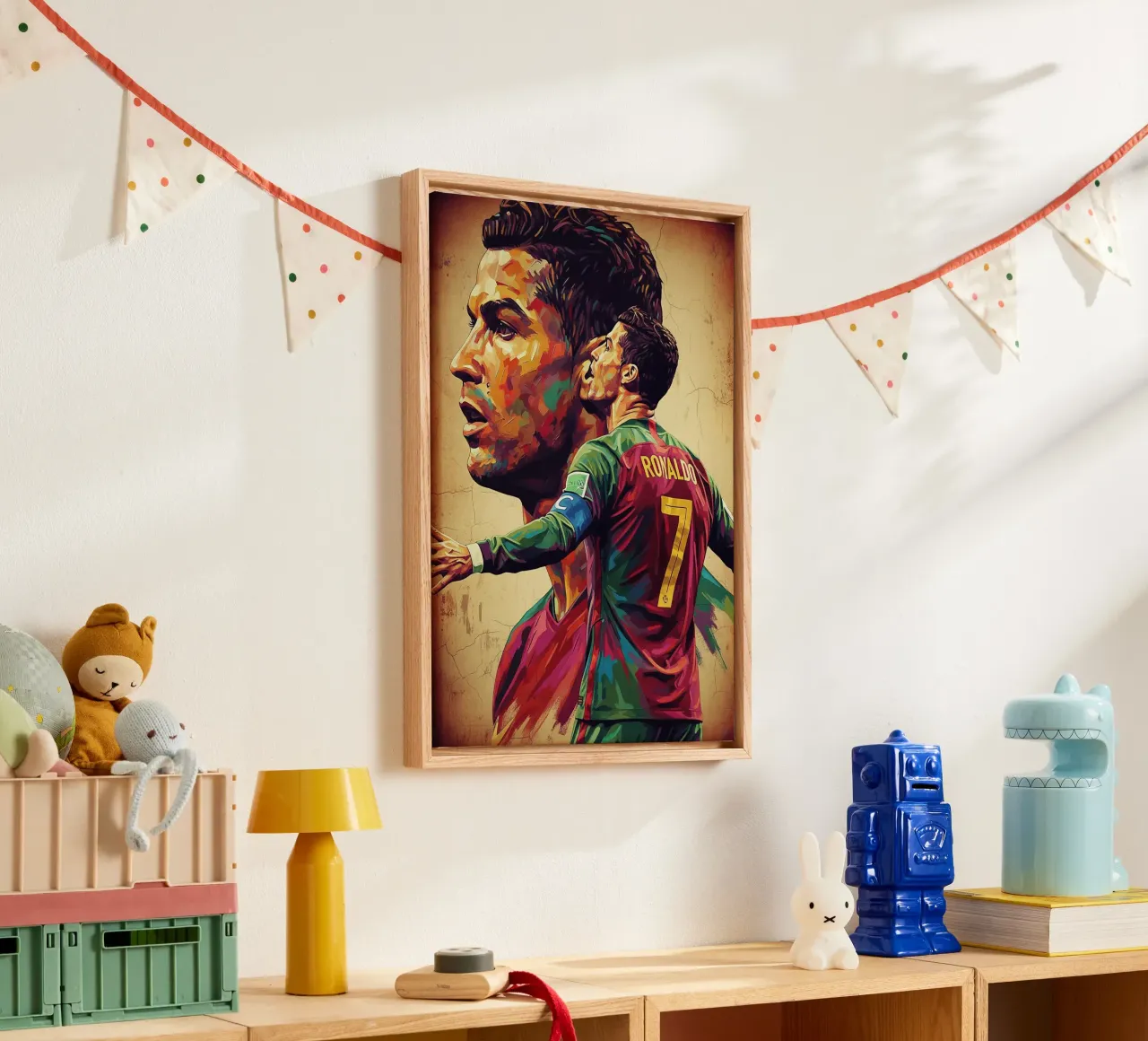Cristiano Ronaldo viering kunst canvas met Baklijst van Lembayung art