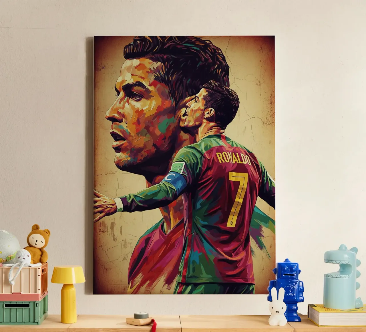 Cristiano Ronaldo viering kunst canvas met Baklijst van Lembayung art