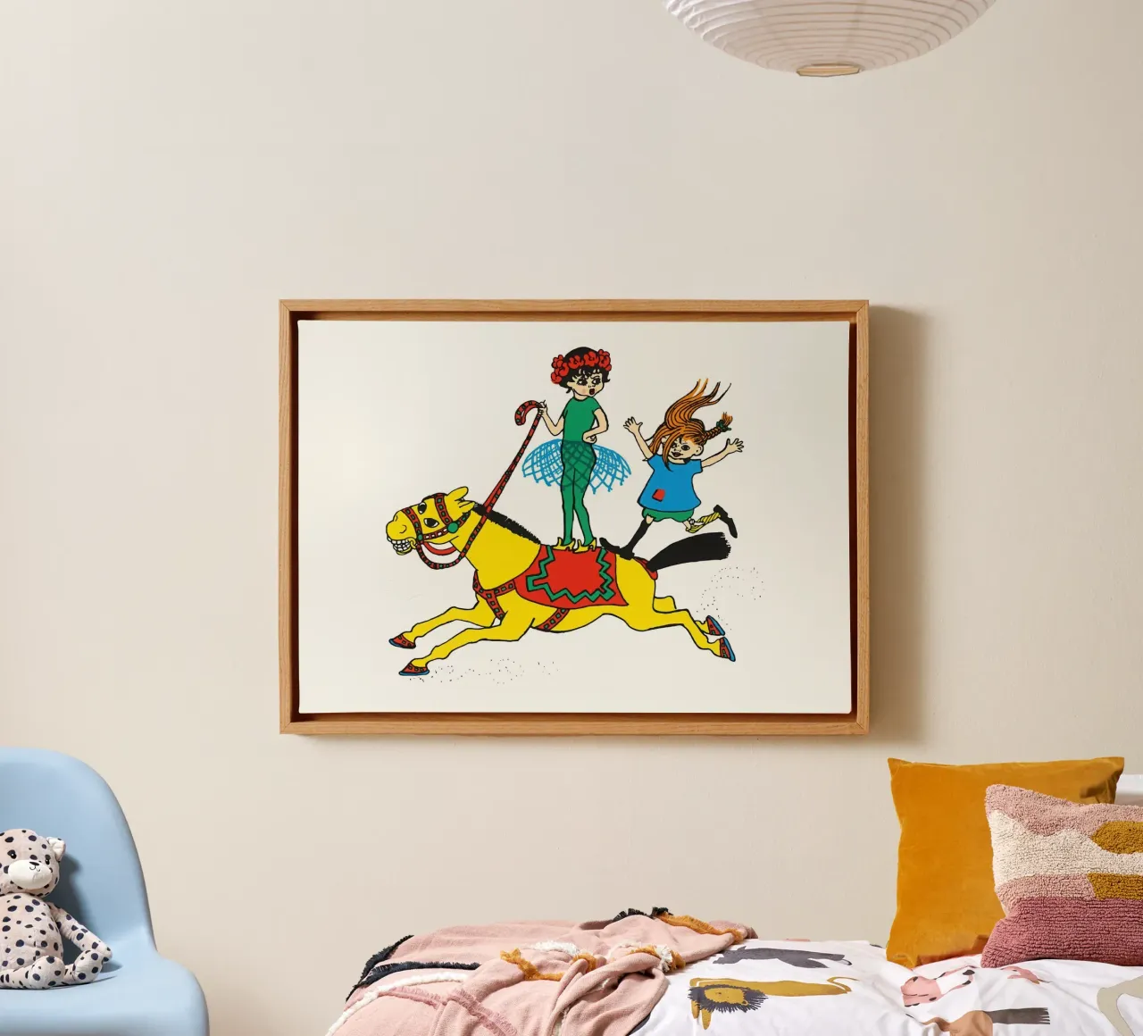 Pippi geht in den Zirkus Leinwand mit Schattenfugenrahmen von Earl Beeman