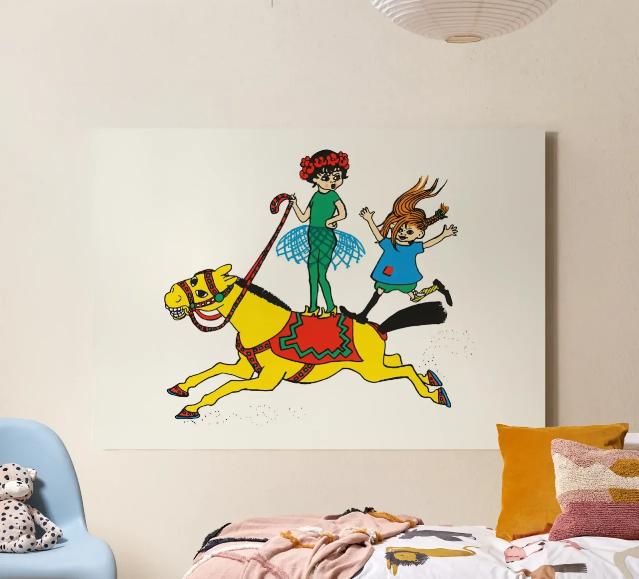 Pippi geht in den Zirkus Leinwand mit Schattenfugenrahmen von Earl Beeman