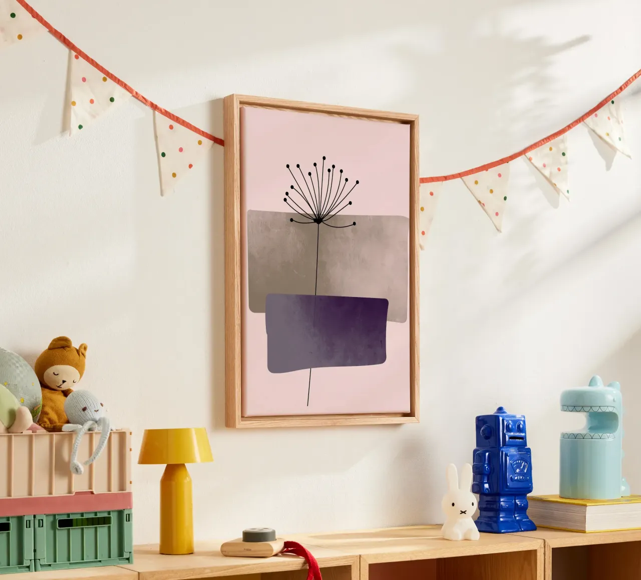 pastel line colors tela con Cornice a cassetta da pastel color shape