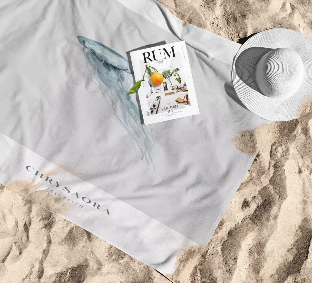 Boho Ocean 2 Jellyfish beach towel by Boho Print Collection