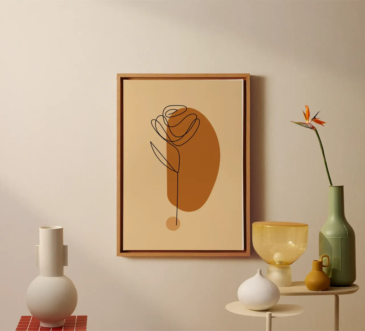 pastel line shape tela con Cornice a cassetta da pastel color shape