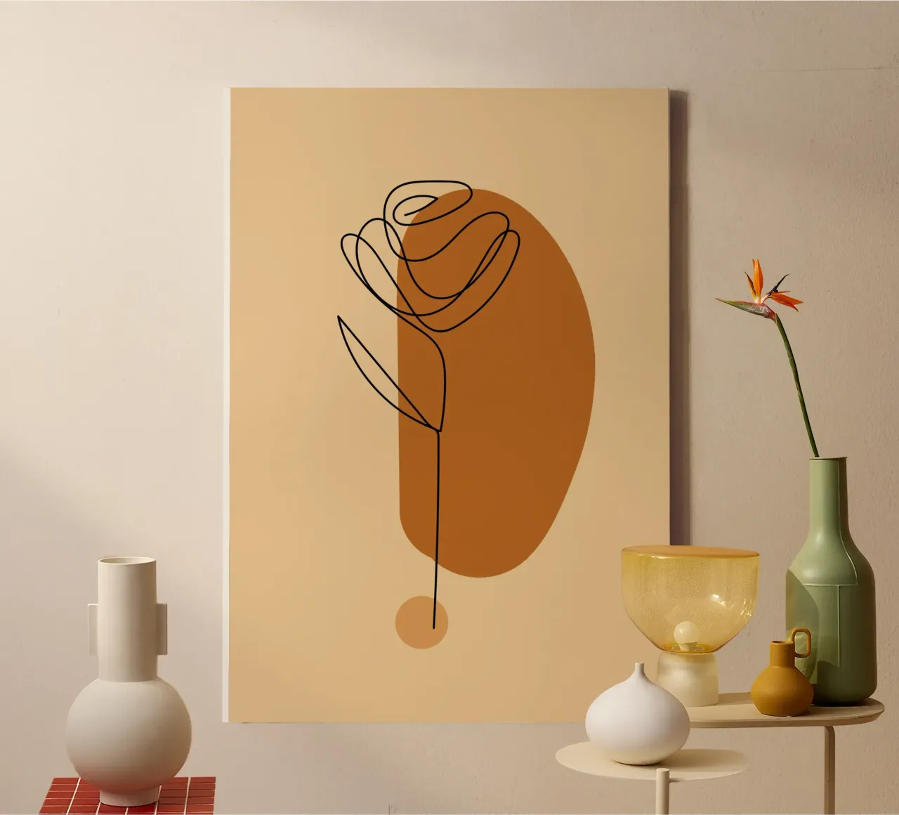 pastel line shape tela con Cornice a cassetta da pastel color shape