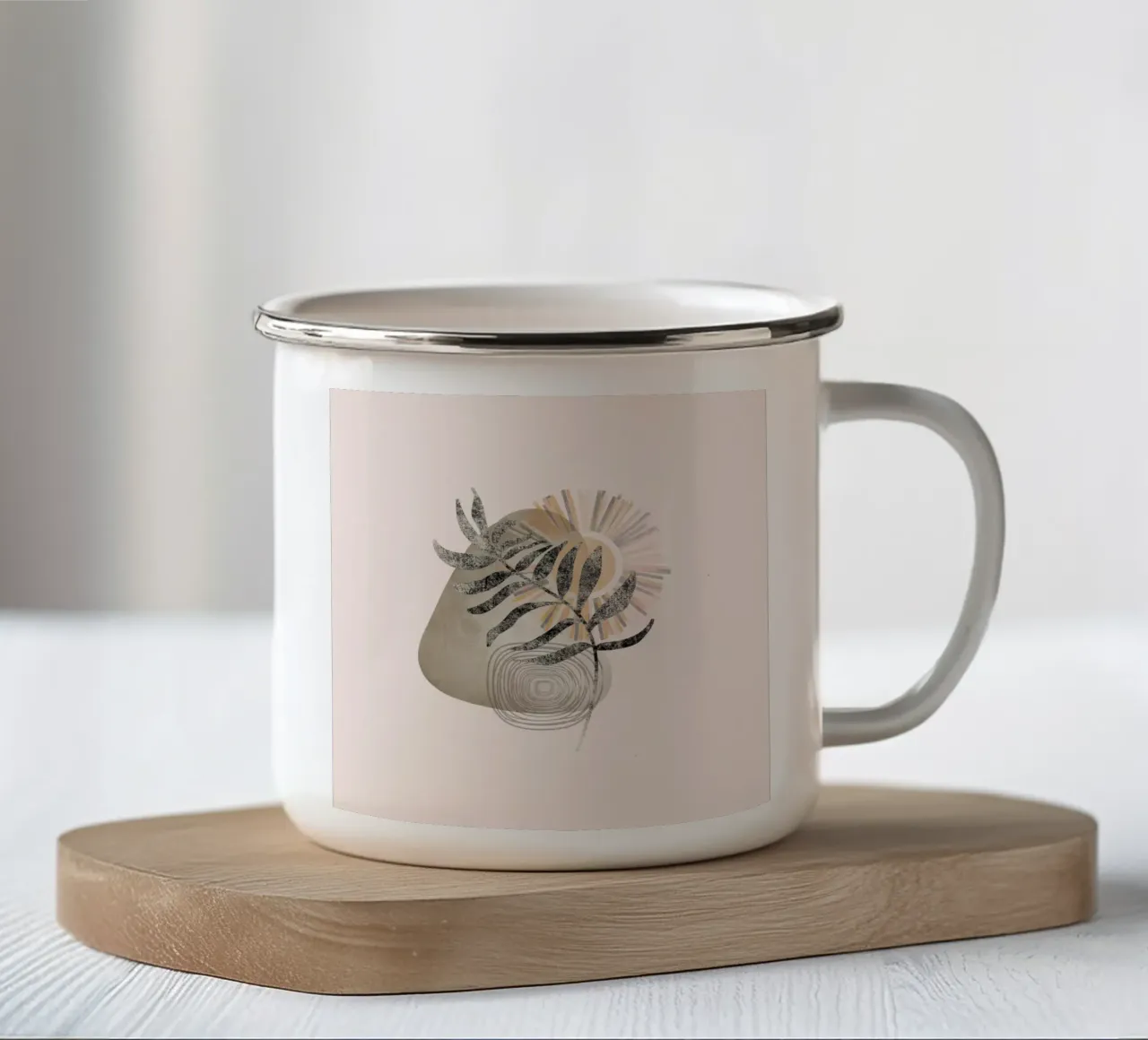 minimalist nature icon tazza in smalto da pastel color shape