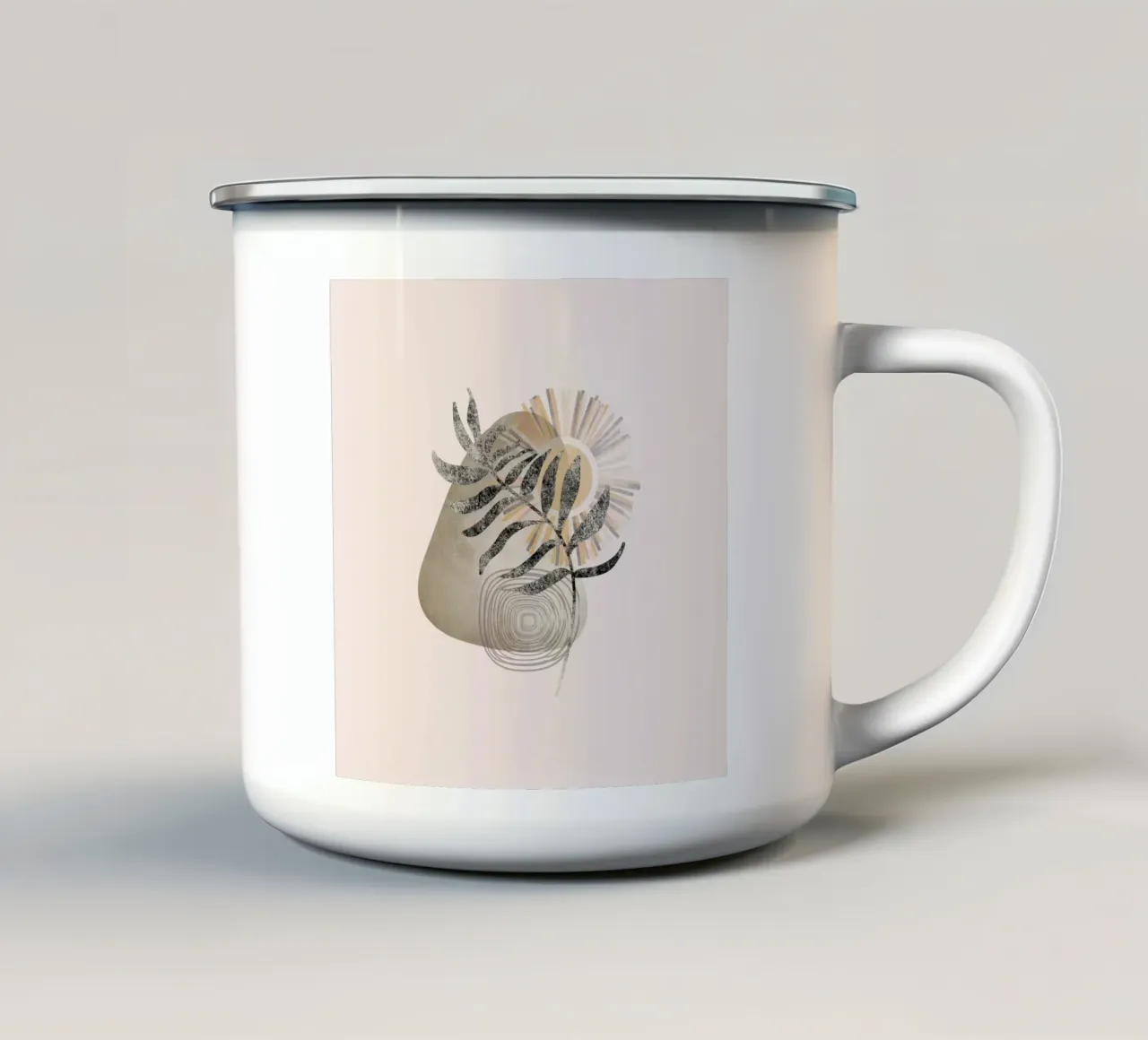 minimalist nature icon tazza in smalto da pastel color shape