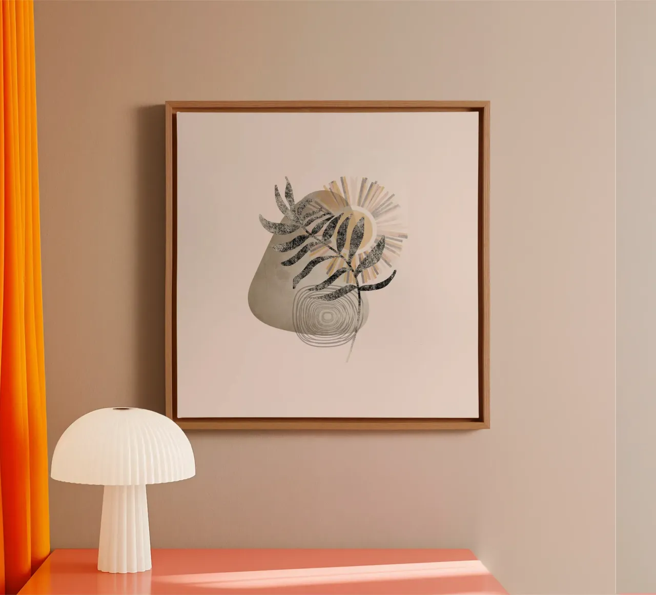 minimalist nature icon tela con Cornice a cassetta da pastel color shape