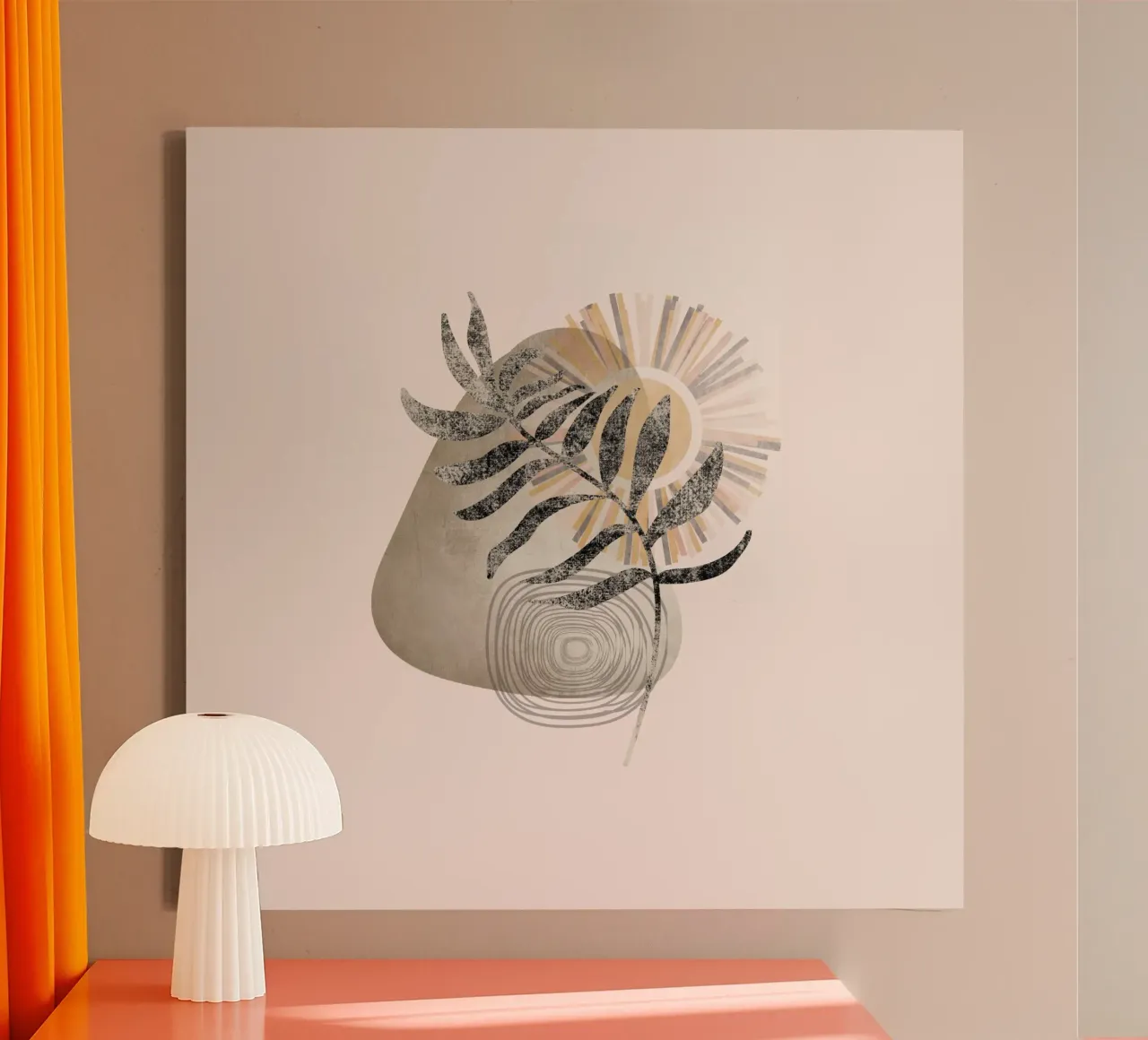 minimalist nature icon tela con Cornice a cassetta da pastel color shape