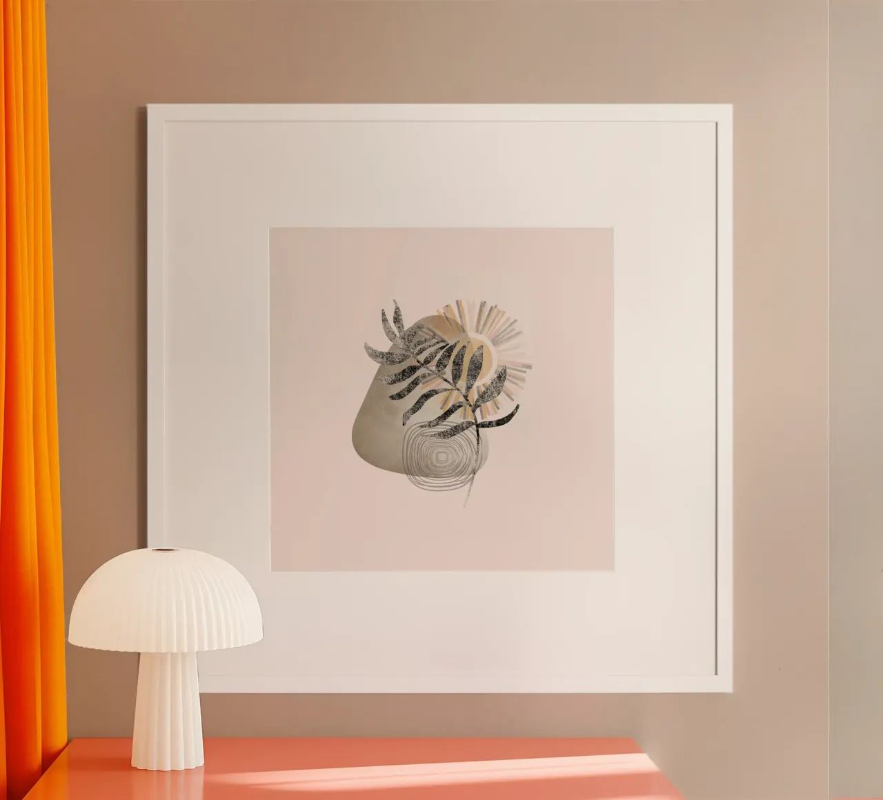 minimalist nature icon poster da pastel color shape