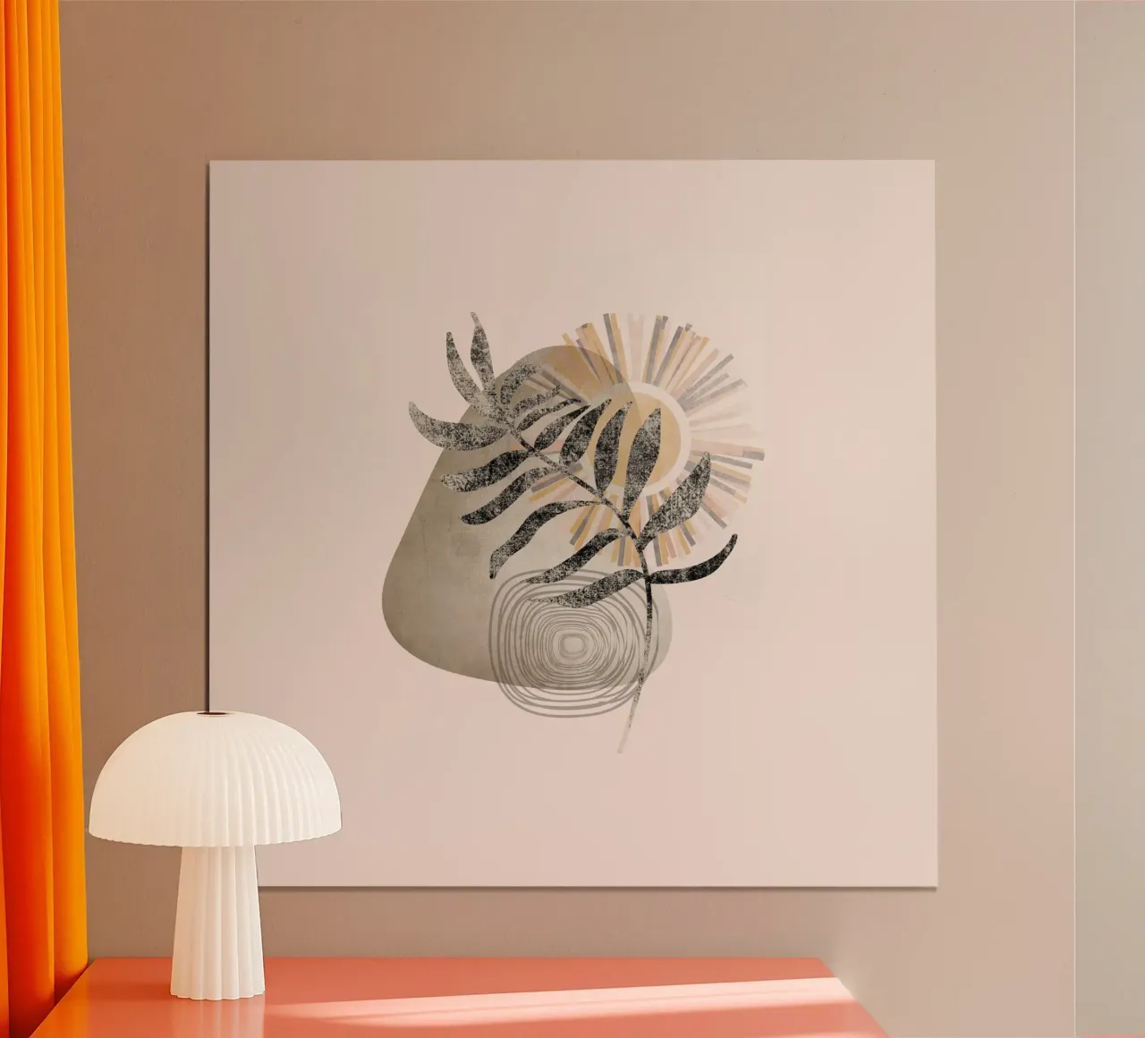 minimalist nature icon poster da pastel color shape