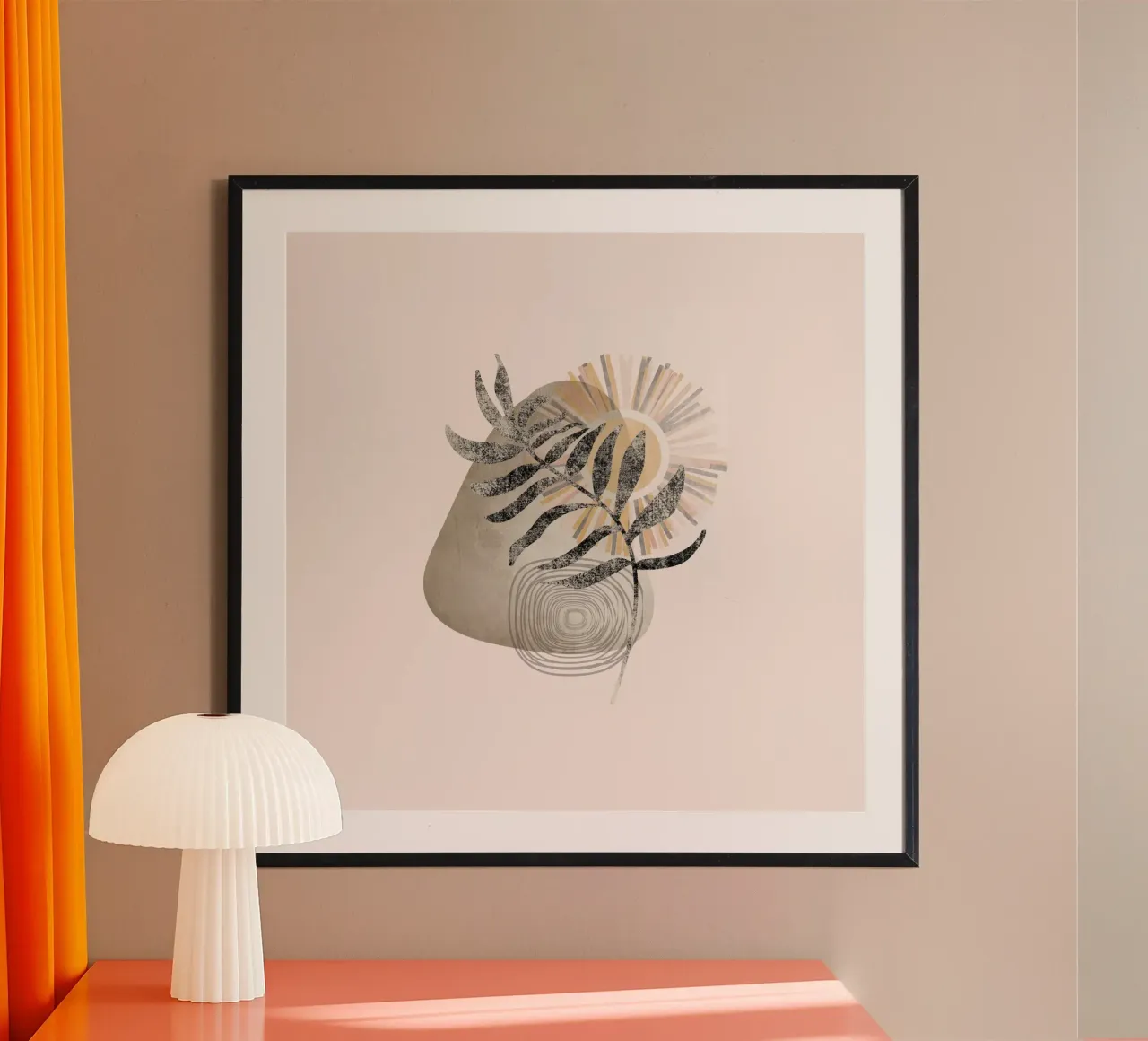 minimalist nature icon poster da pastel color shape