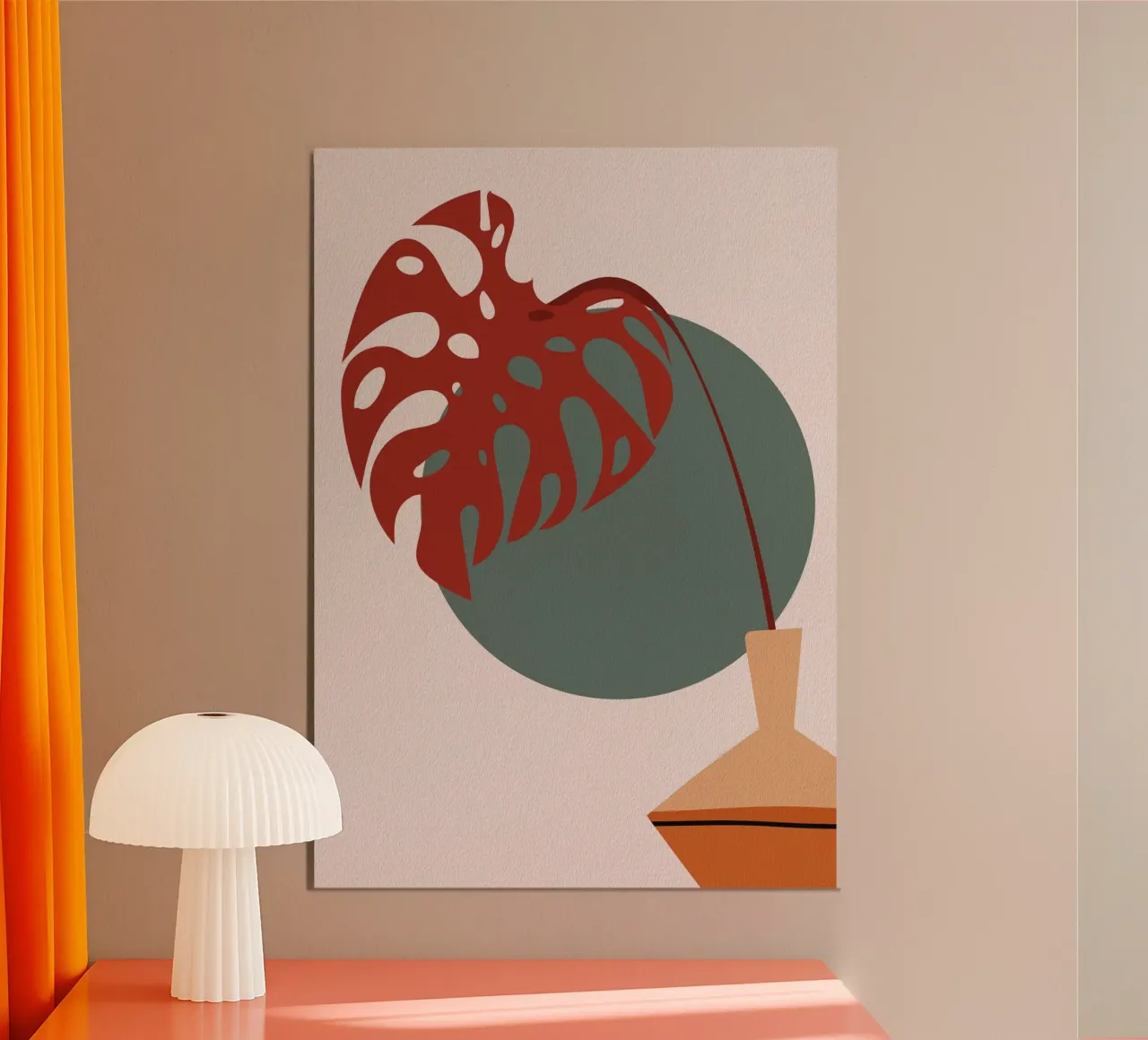minimalist vase flower poster con telaio in plastica da pastel color shape