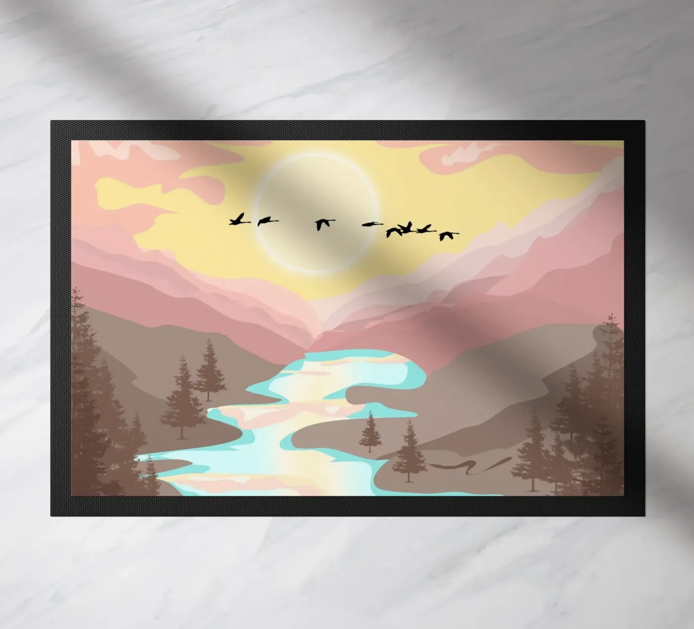 pastel gradient sunset deurmat van pastel color shape