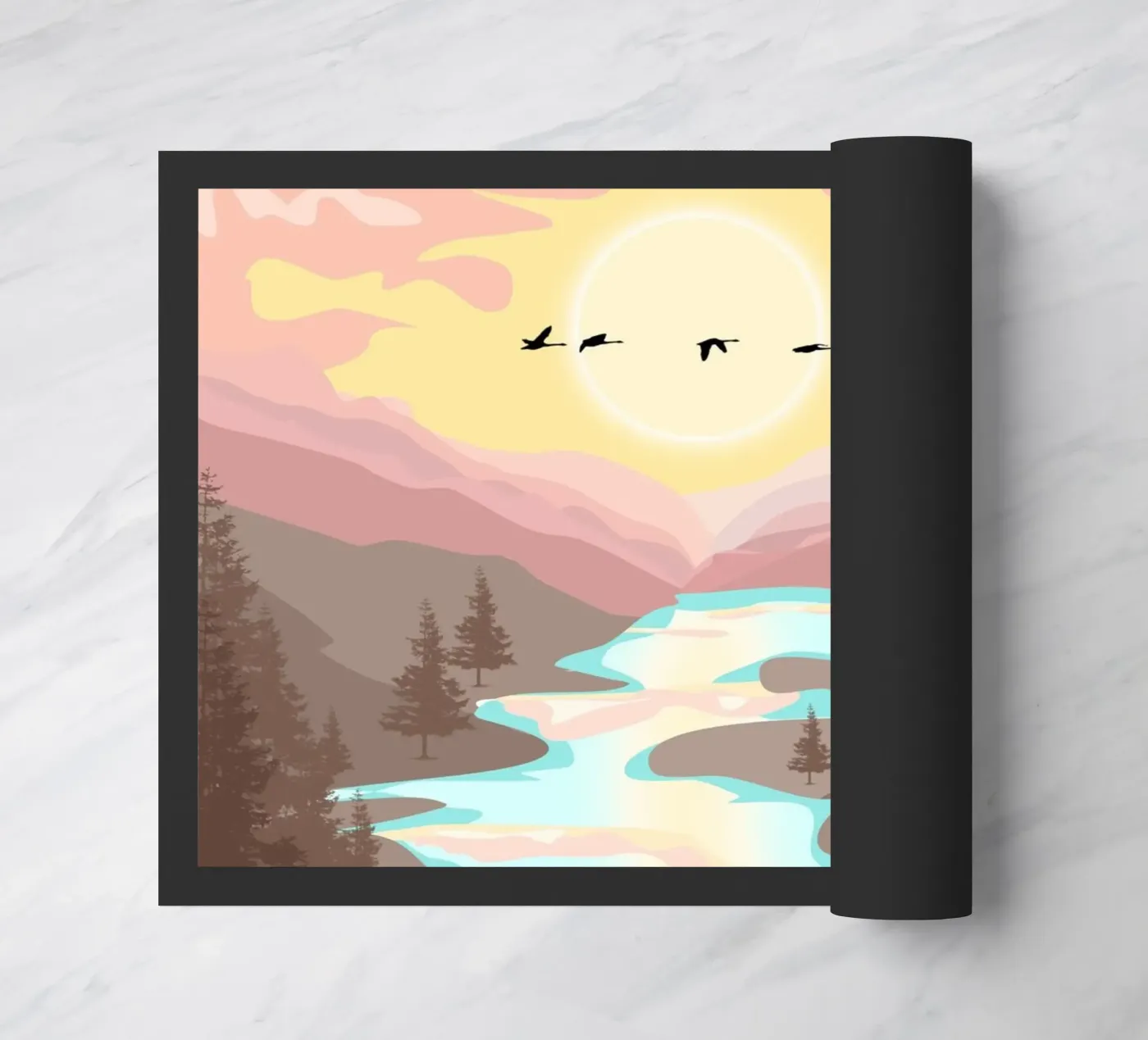 pastel gradient sunset deurmat van pastel color shape