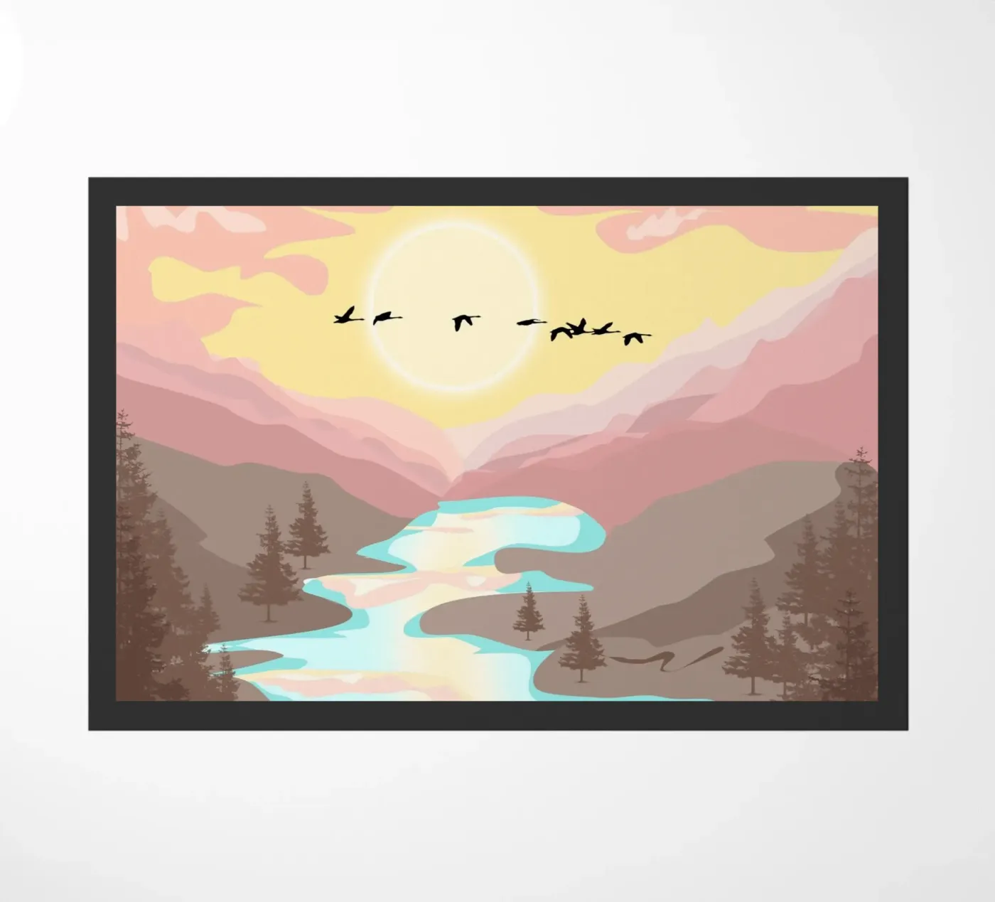 pastel gradient sunset deurmat van pastel color shape