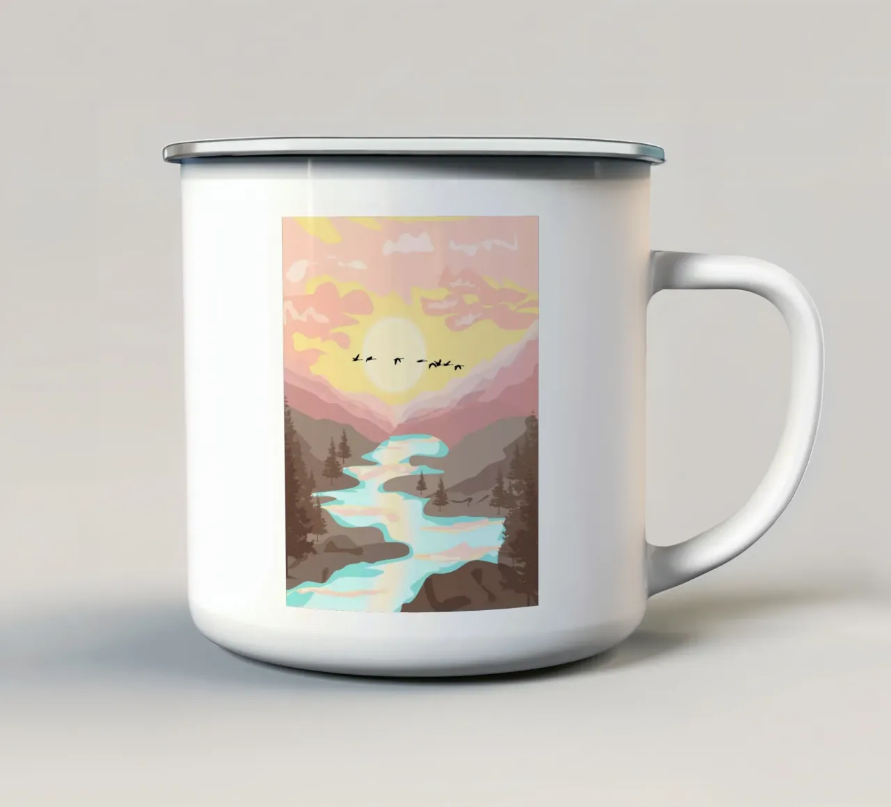 pastel gradient sunset tazza in smalto da pastel color shape