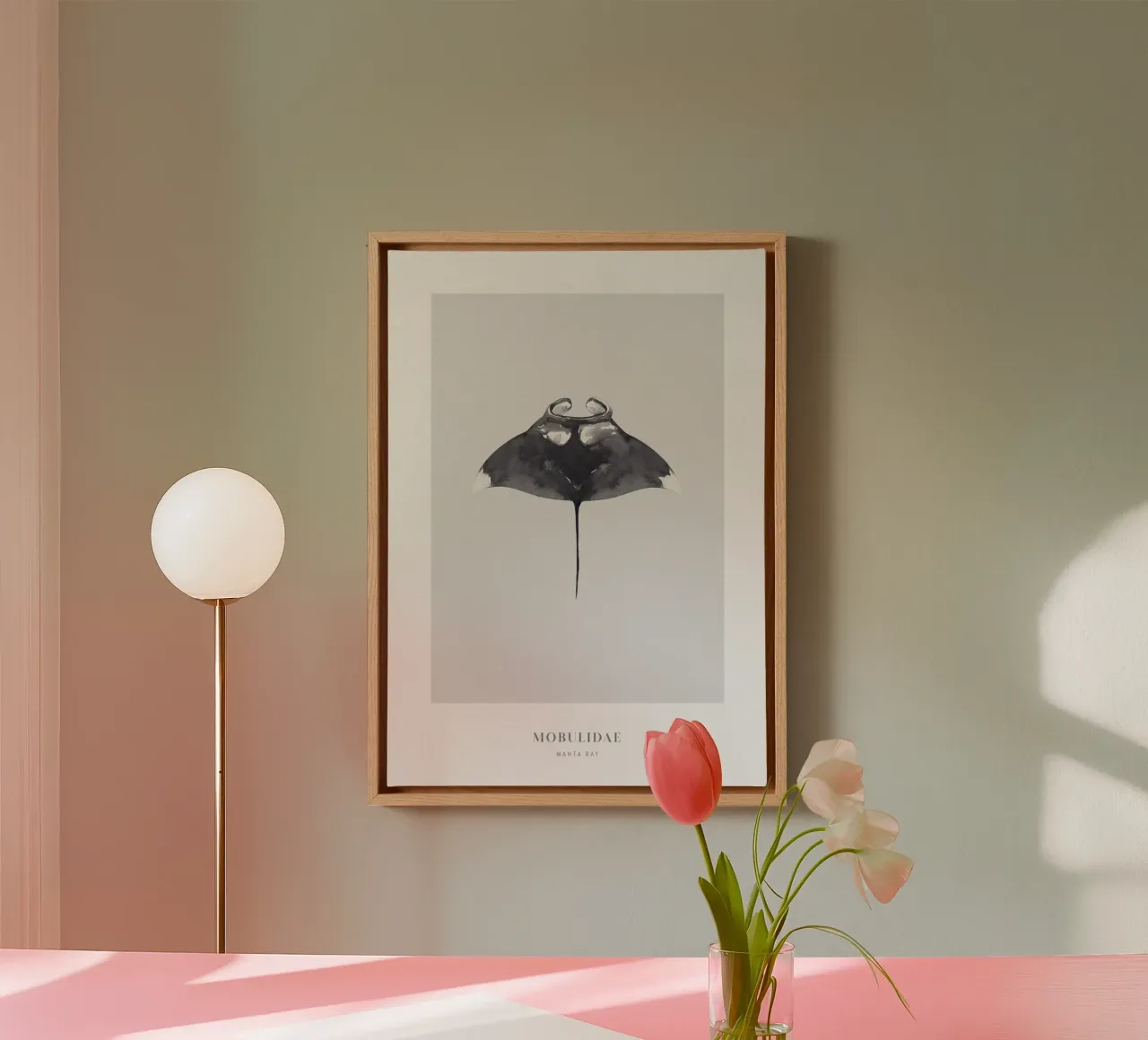 Boho Ocean 2 Manta Ray tela con Cornice a cassetta da Boho Print Collection
