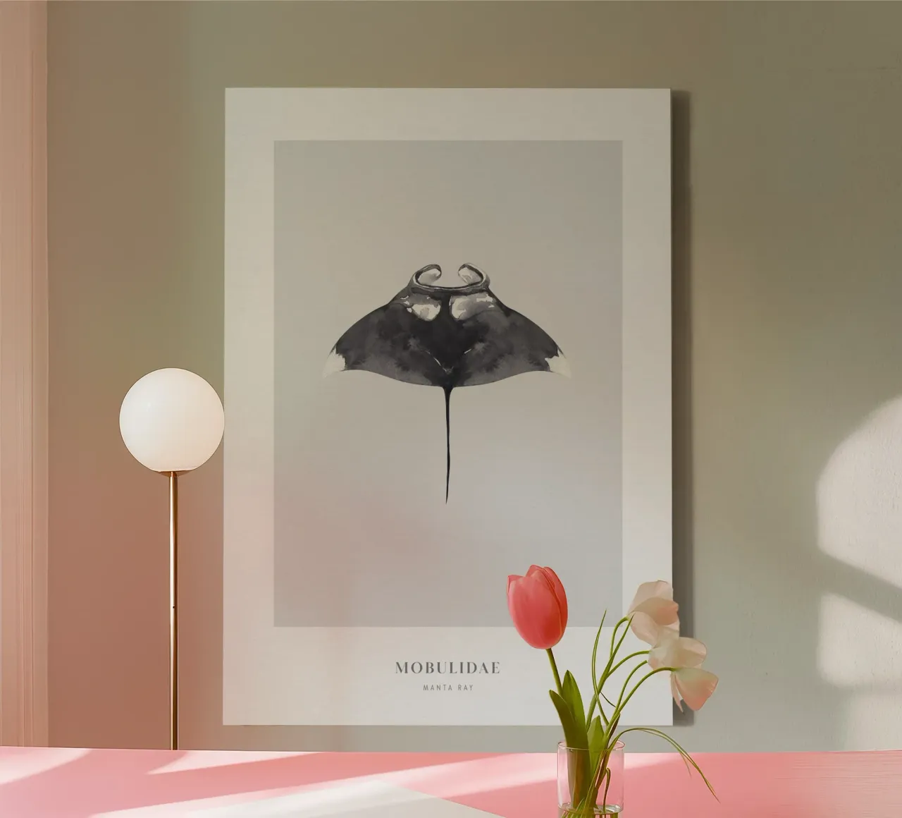Boho Ocean 2 Manta Ray tela con Cornice a cassetta da Boho Print Collection
