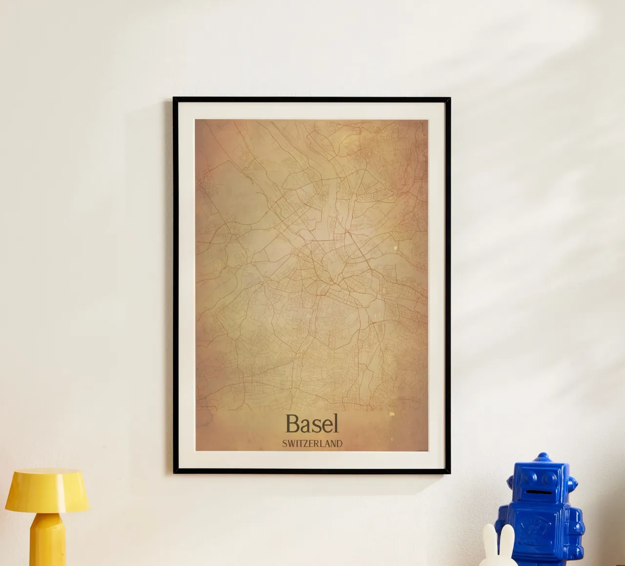 Basel SWITZERLAND poster con telaio in legno da WorldPrint