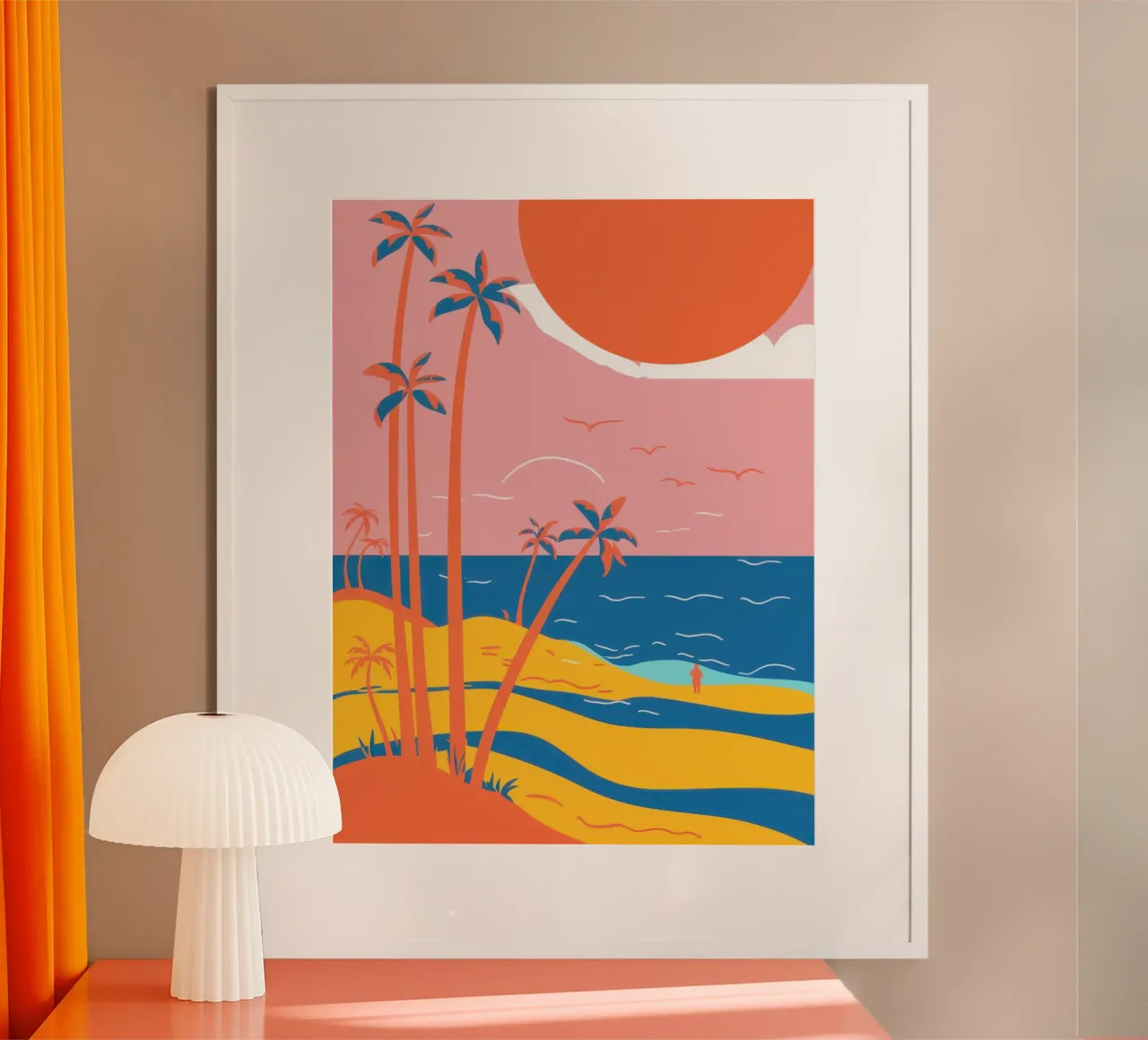 Retro-Strand-Horizont Poster von Echo Saber