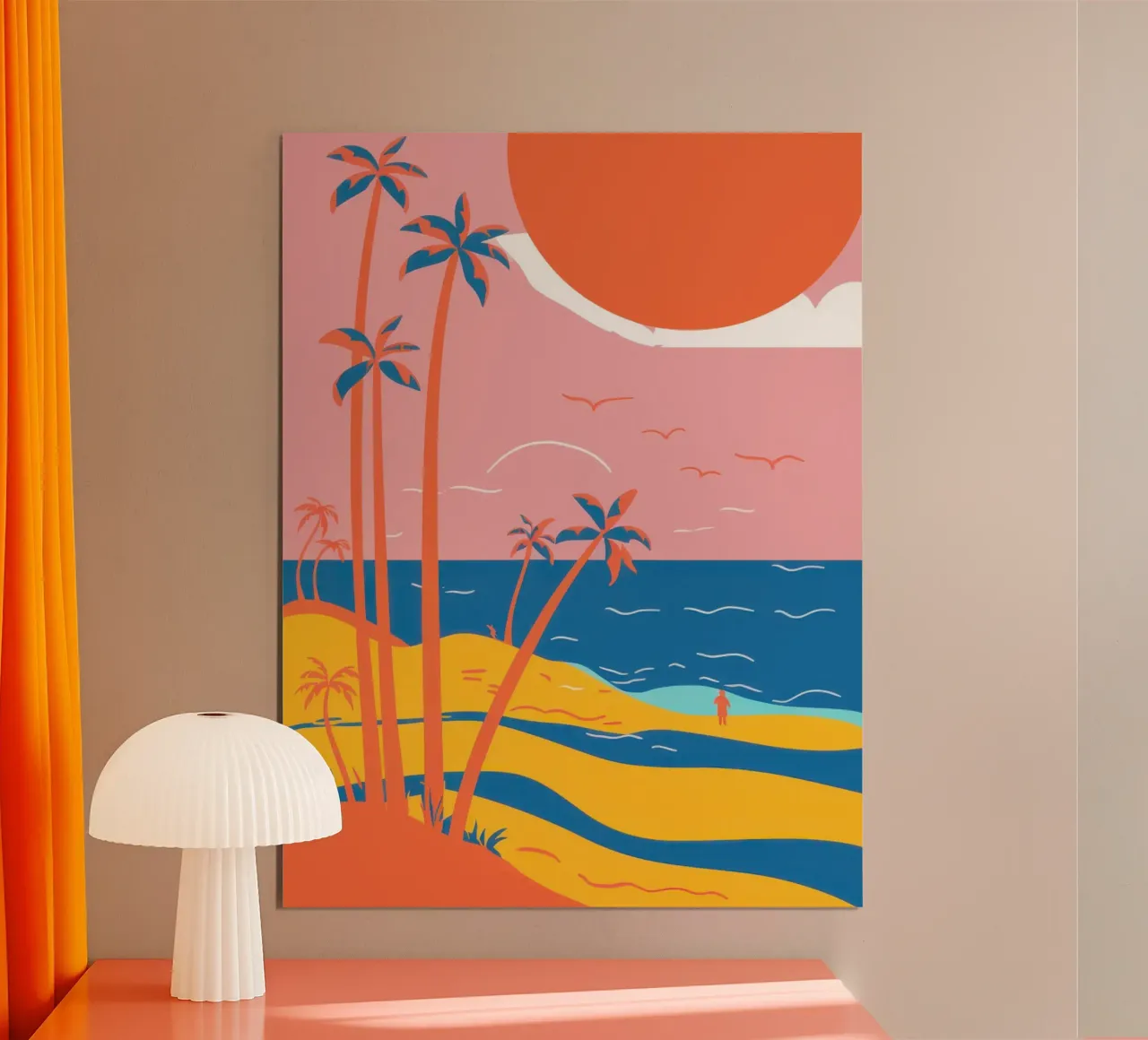 Retro-Strand-Horizont Poster von Echo Saber