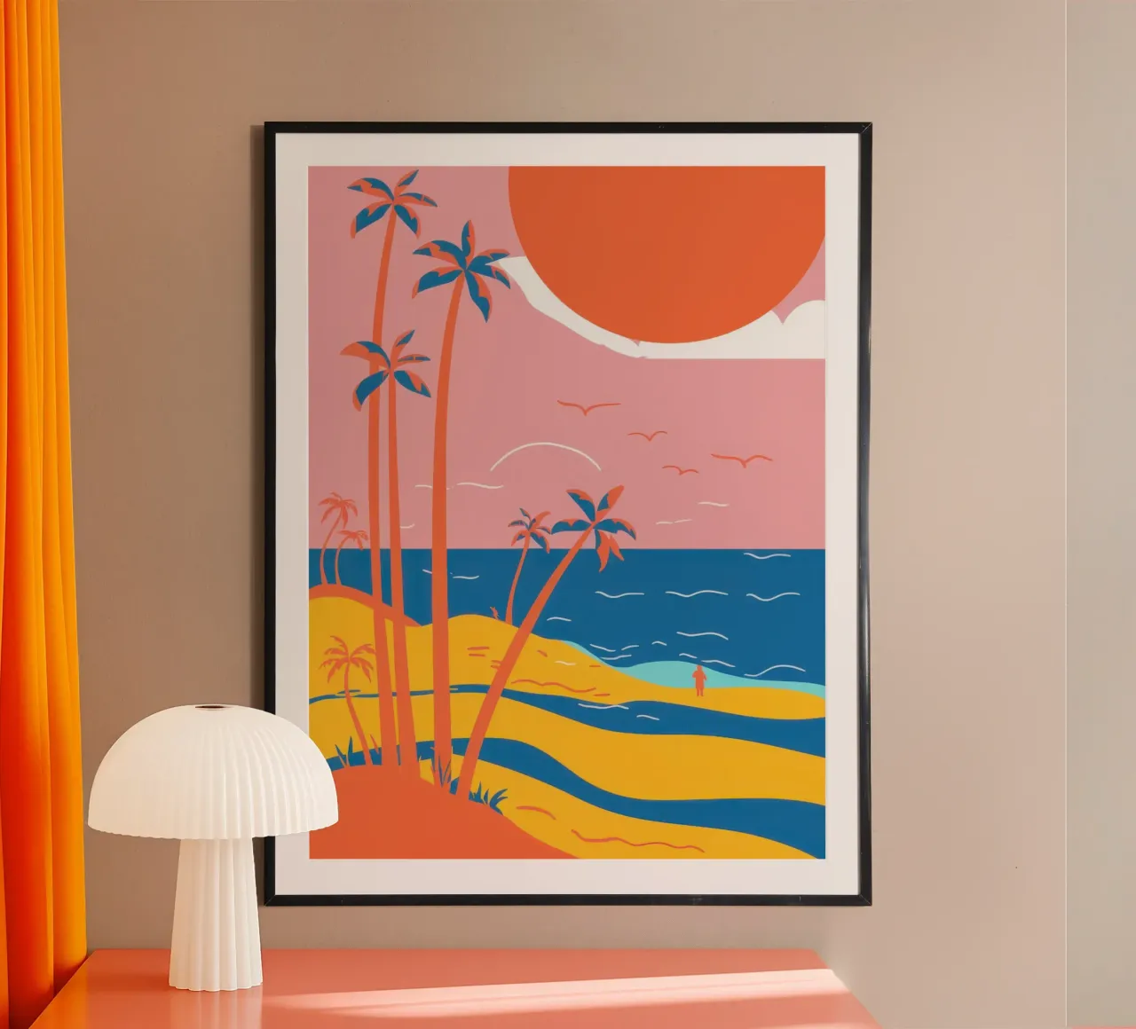 Retro-Strand-Horizont Poster von Echo Saber