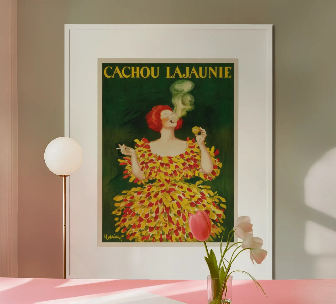 Signora del fumo poster con telaio in alluminio da mix mate