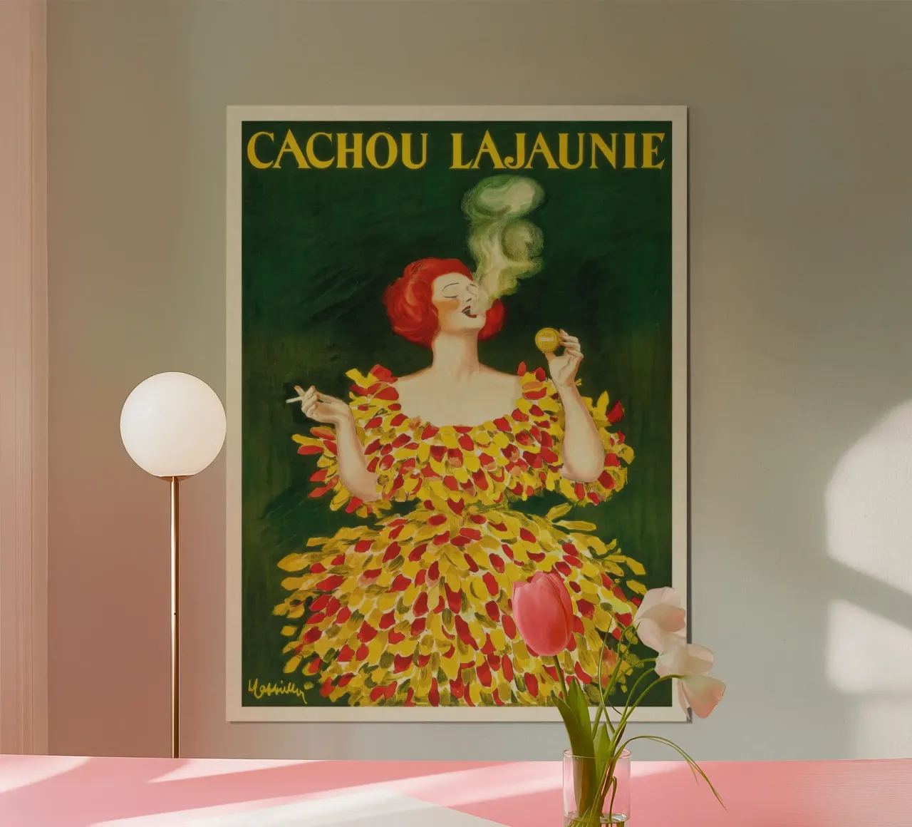 Signora del fumo poster con telaio in alluminio da mix mate