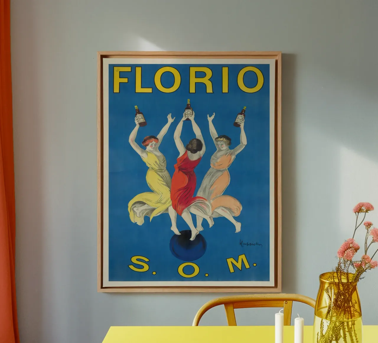 Florio tela con Cornice a cassetta da mix mate