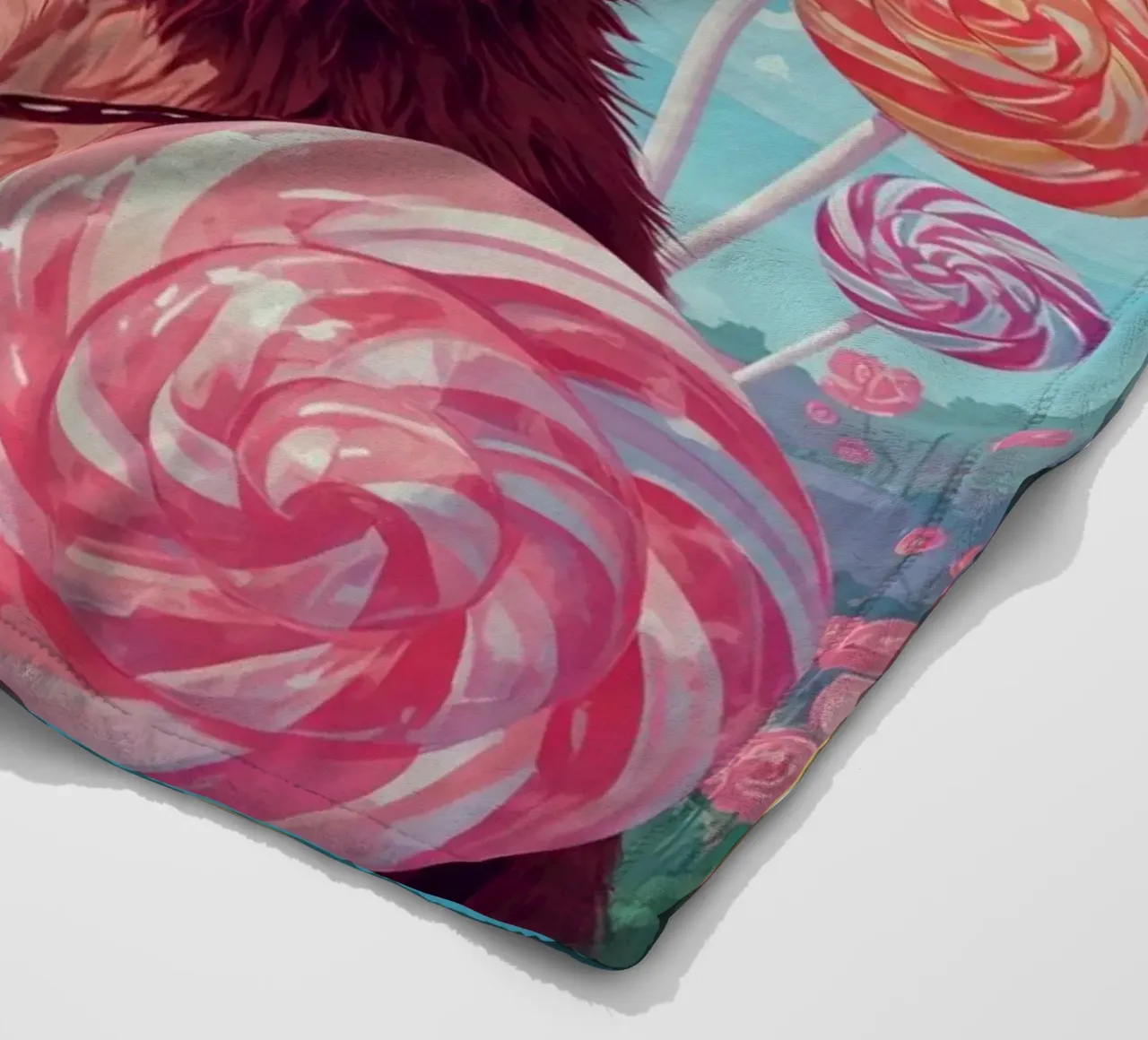 Orso con lecca-lecca e fiori coperta in pile da DesignDoodle