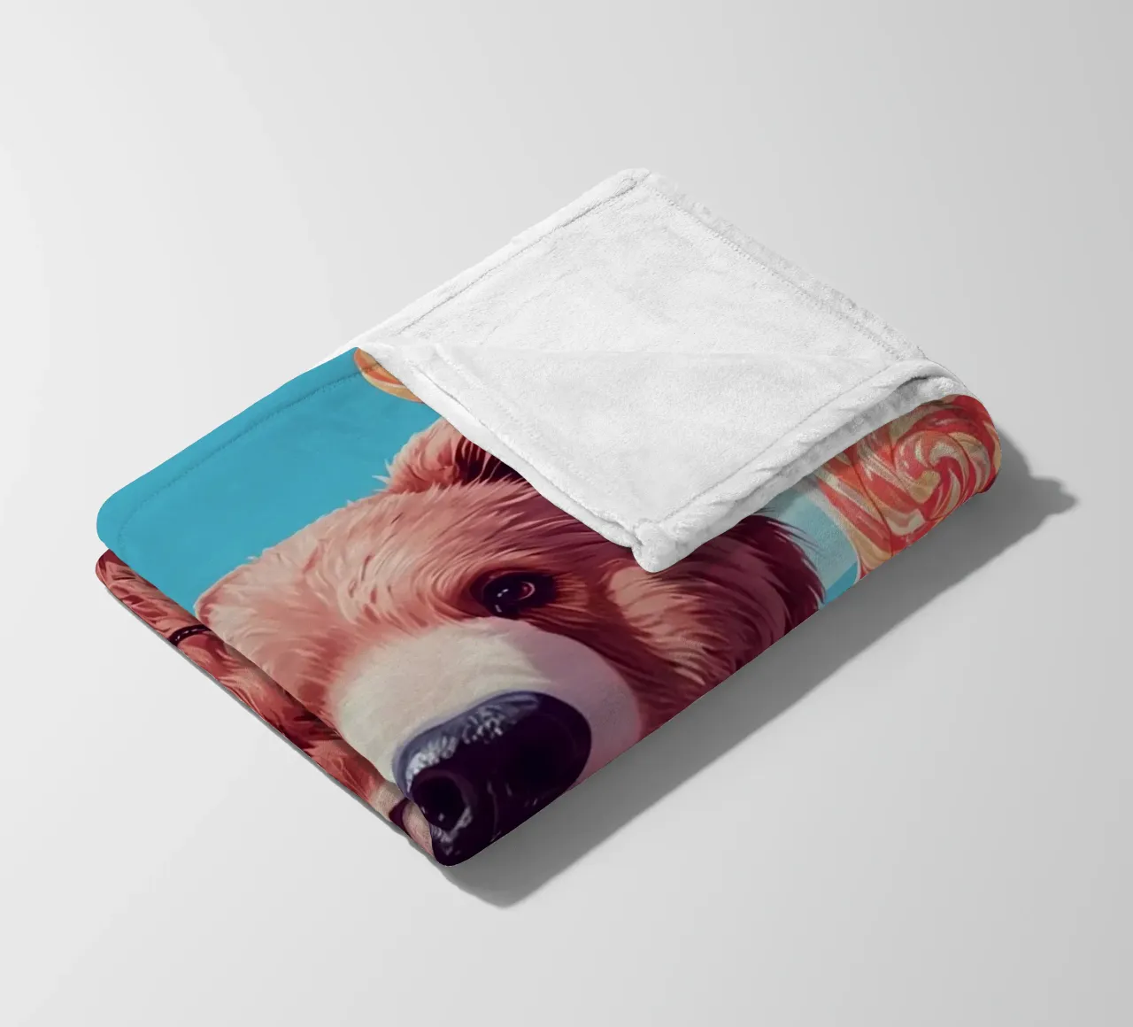 Orso con lecca-lecca e fiori coperta in pile da DesignDoodle