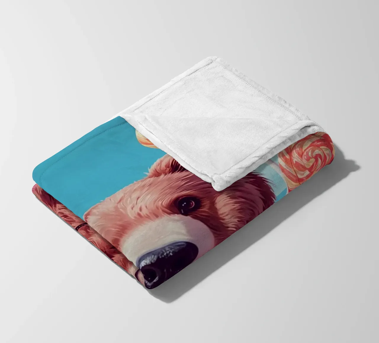 Orso con lecca-lecca e fiori coperta in pile da DesignDoodle