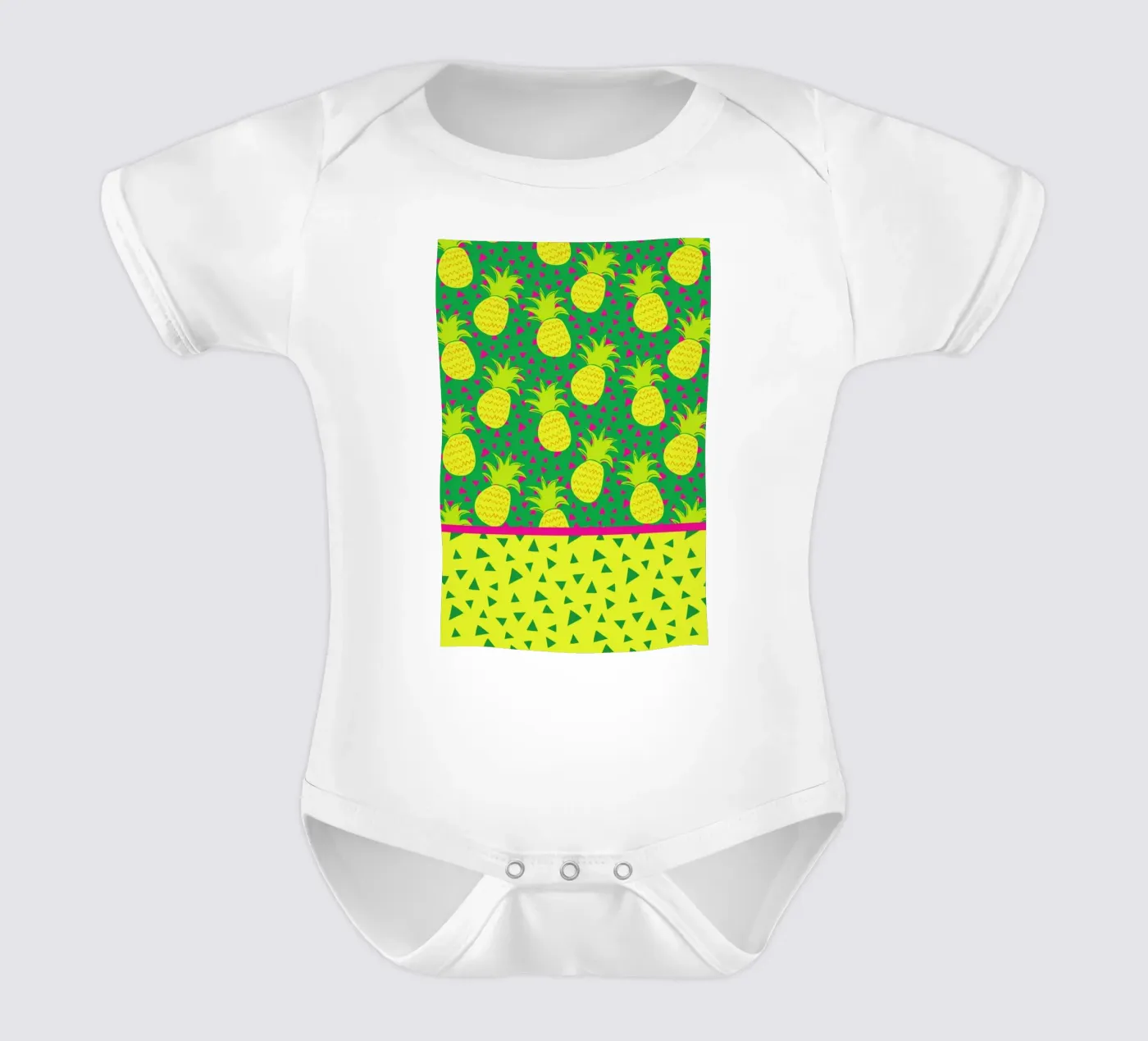 Falling Pineapples body neonato maniche corte da Maria Kritzas