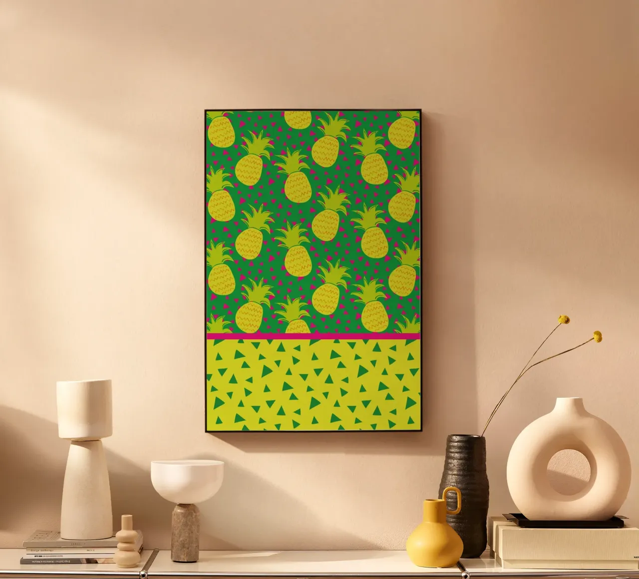 Falling Pineapples acrylic glass by Maria Kritzas