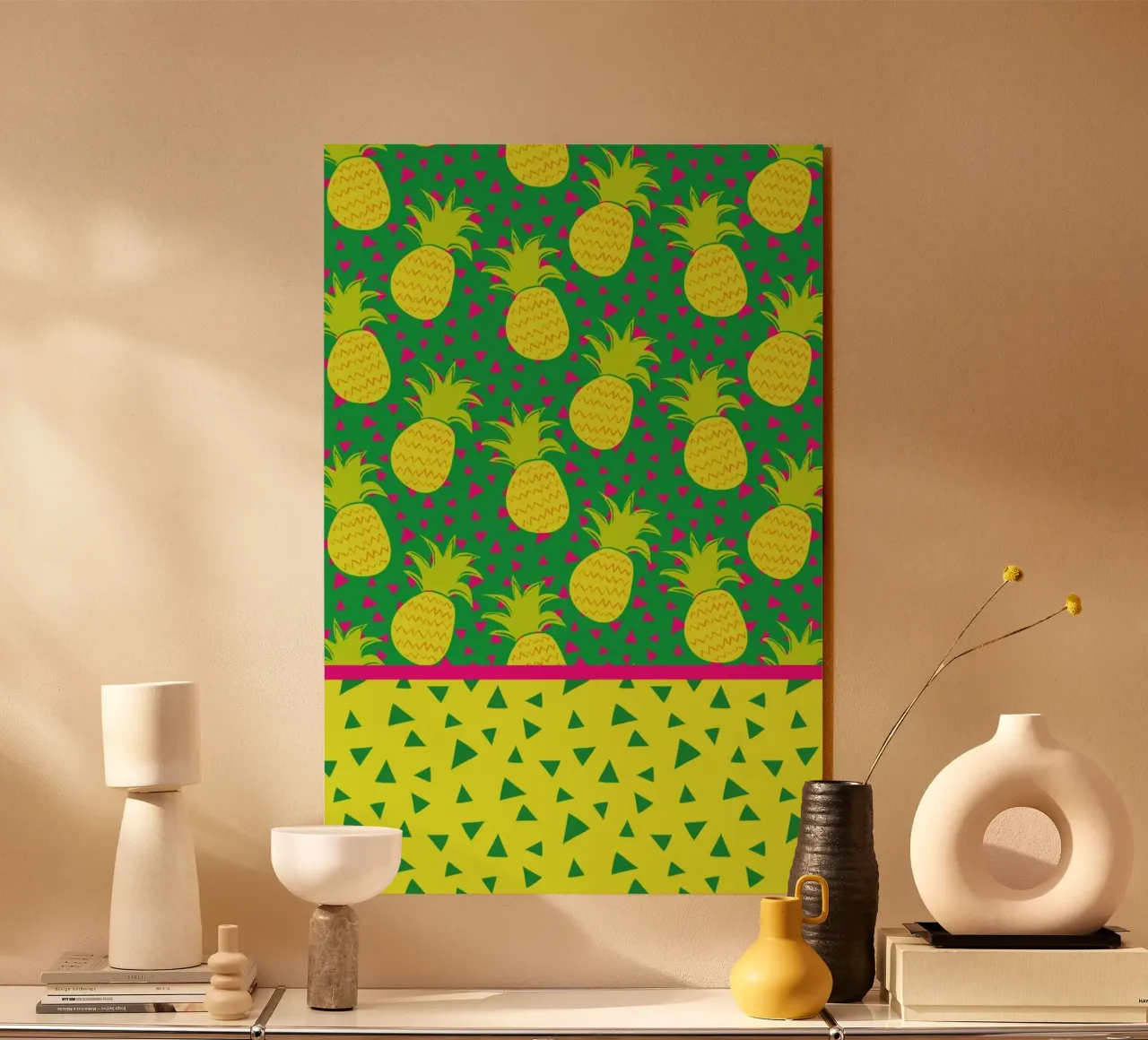 Falling Pineapples acrylic glass by Maria Kritzas