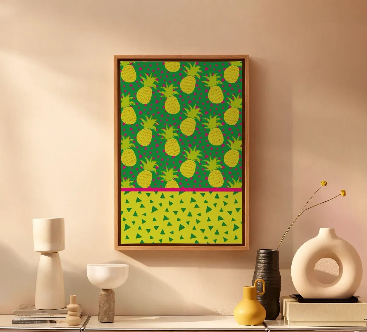 Falling Pineapples canvas by Maria Kritzas