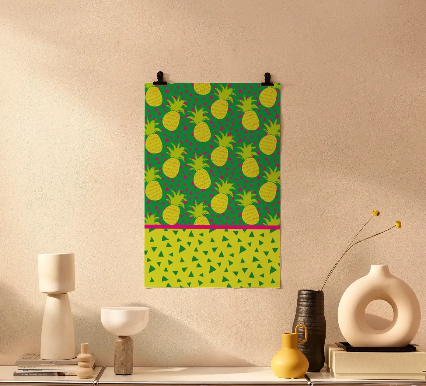 Falling Pineapples Poster von Maria Kritzas