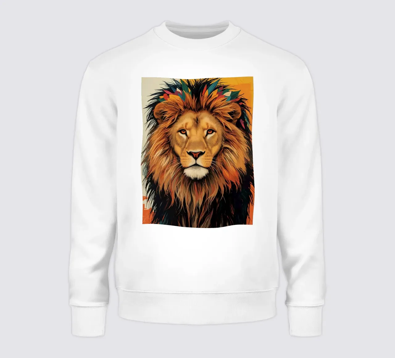 Testa di leone con piume felpa da DesignDoodle