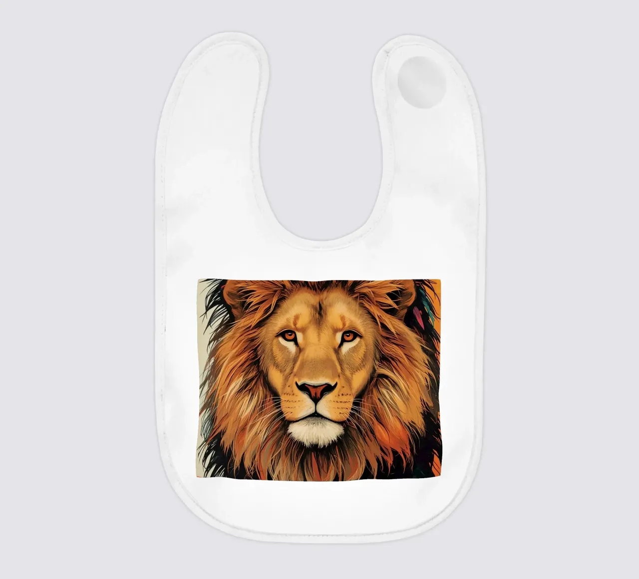 Testa di leone con piume bavaglino da DesignDoodle