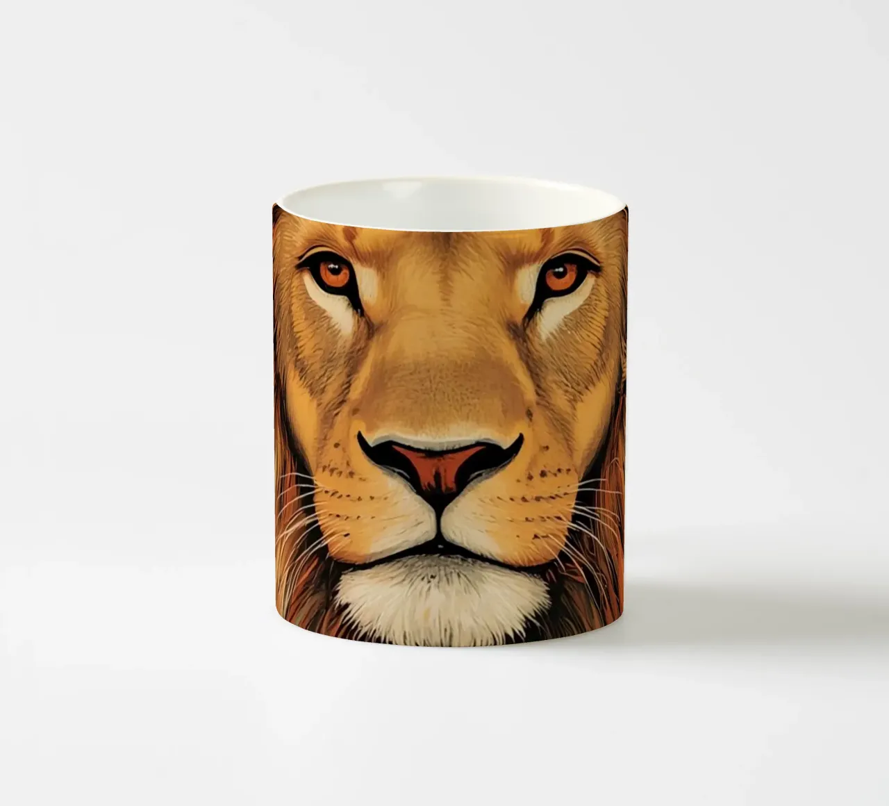 Leeuwenkop met veren keramische mok van DesignDoodle