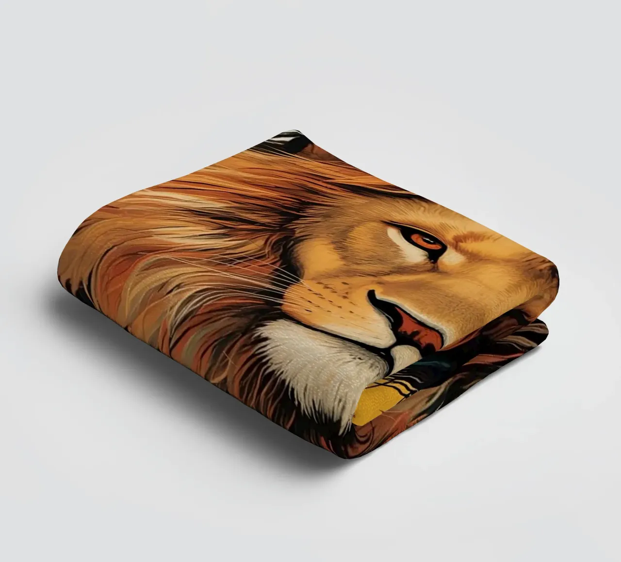 Leeuwenkop met veren badhanddoek van DesignDoodle