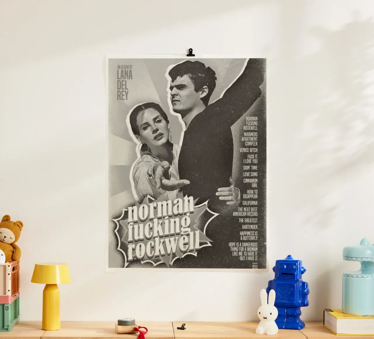 Un viaggio attraverso la malinconia in tour Lana Del Ray poster con telaio in plastica da mamass