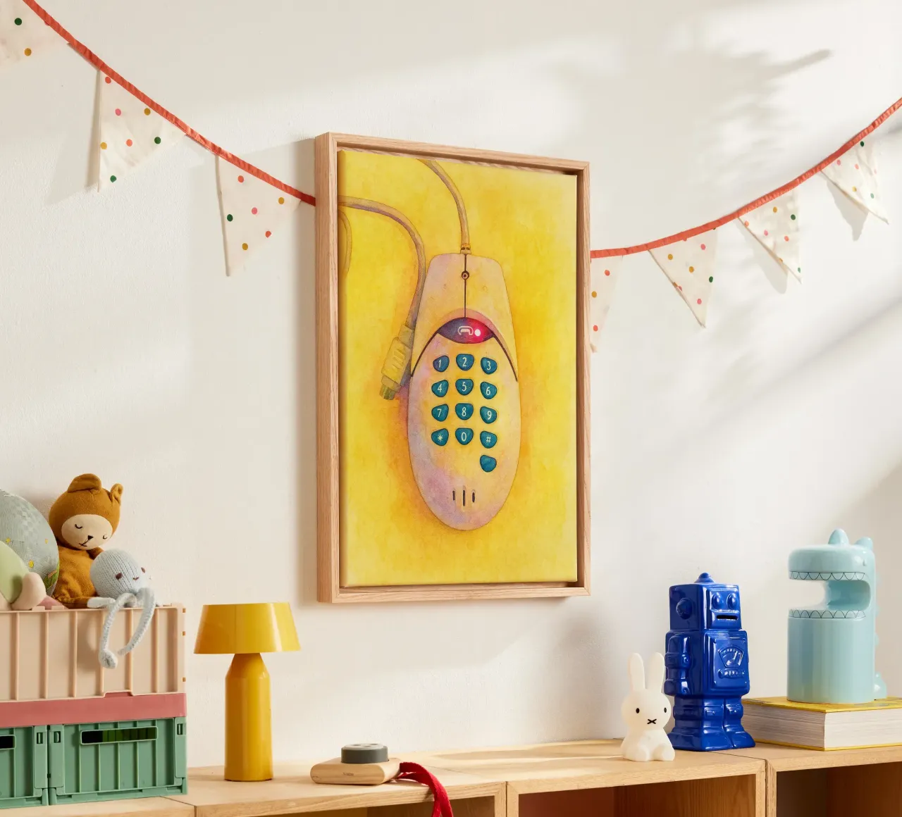 souris téléphone ancienne peinture vintage toile avec Caisse américaine de kroocoot