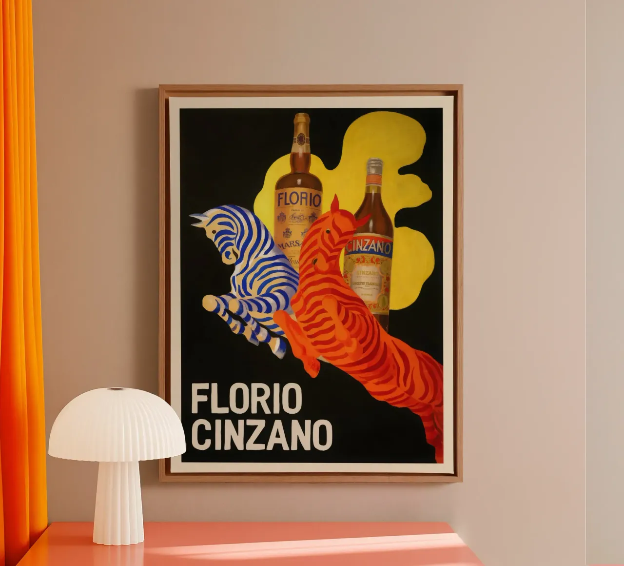 Florio Cinzano tela con Cornice a cassetta da mix mate
