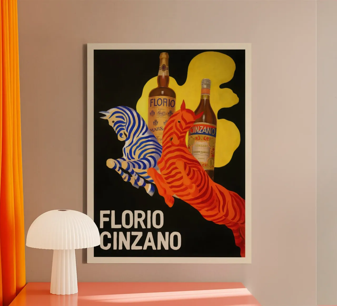 Florio Cinzano tela con Cornice a cassetta da mix mate