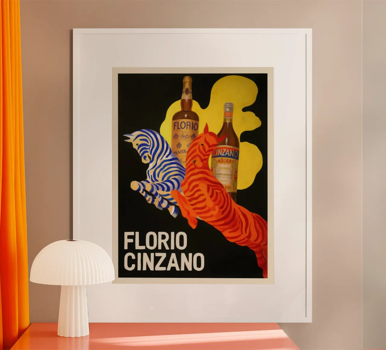 Florio Cinzano poster con telaio in plastica da mix mate