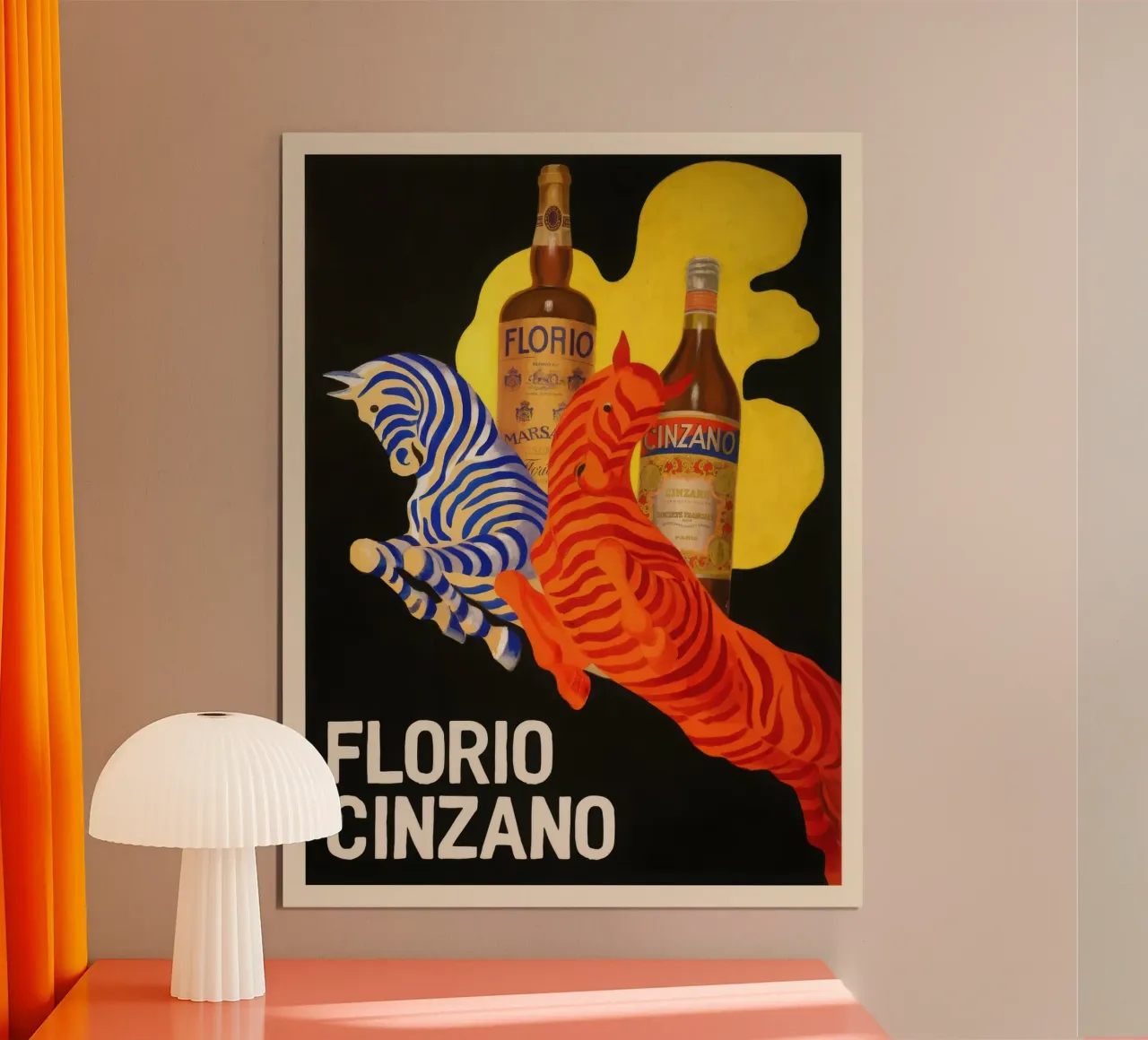 Florio Cinzano poster con telaio in plastica da mix mate