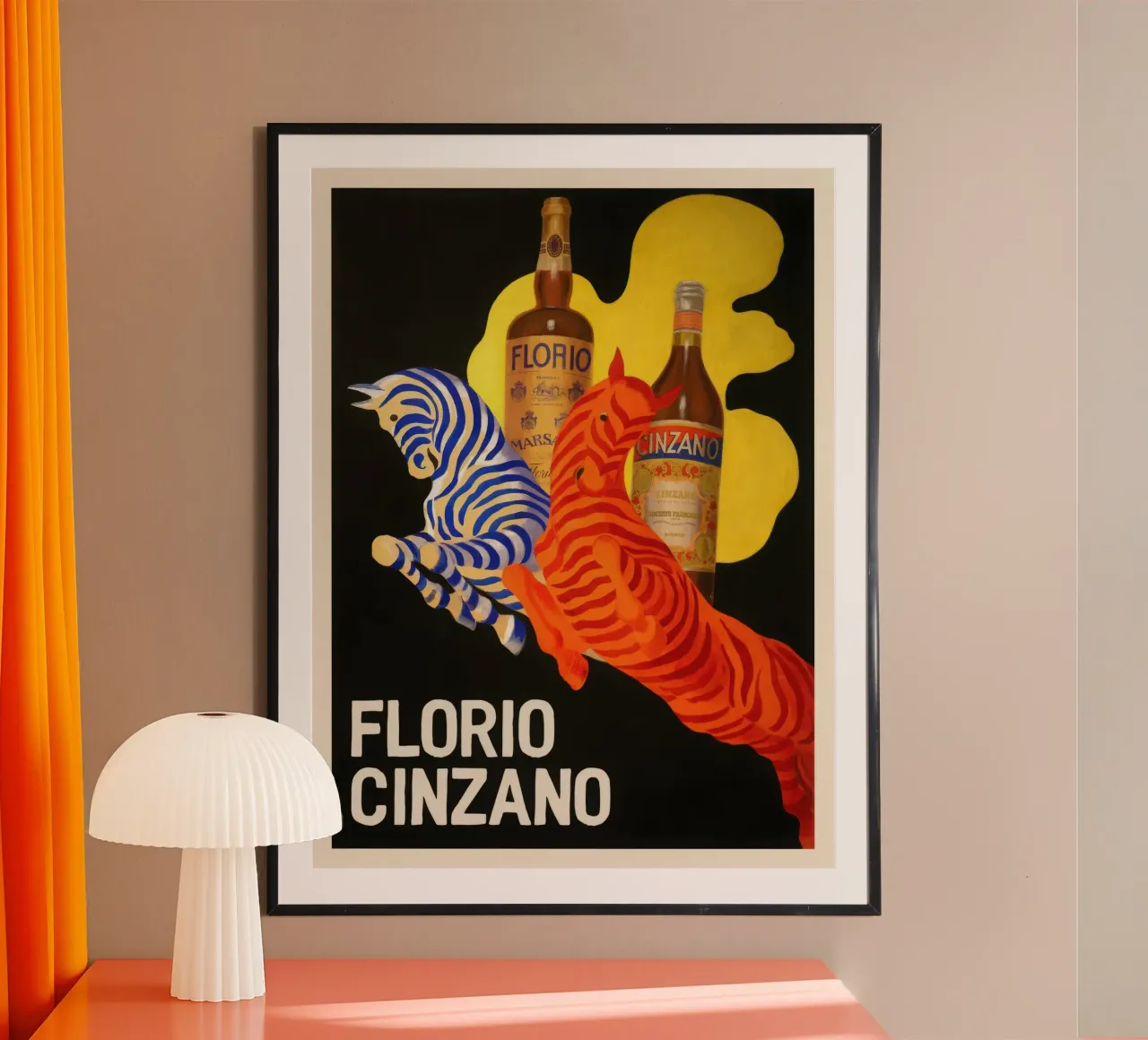 Florio Cinzano poster con telaio in plastica da mix mate