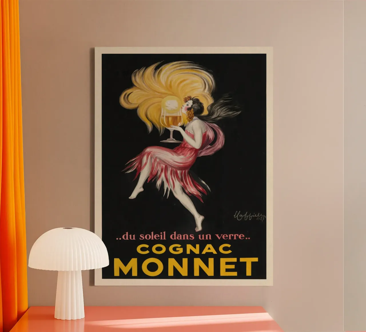 Cognac Monnet Leinwand mit Schattenfugenrahmen von mix mate
